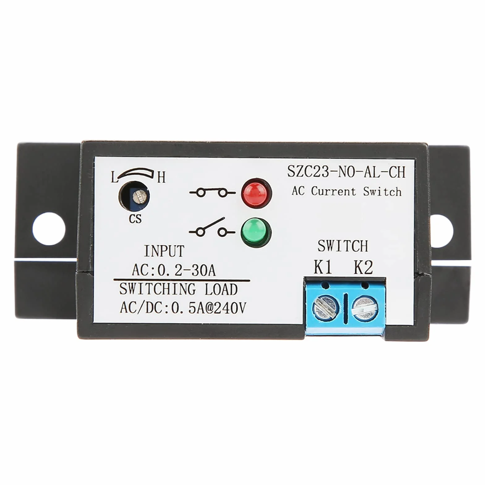 SZC23-NO-AL-CH Current Sensing Switch Normally Open Adjustable AC 0.2-30A IP30 Waterproof