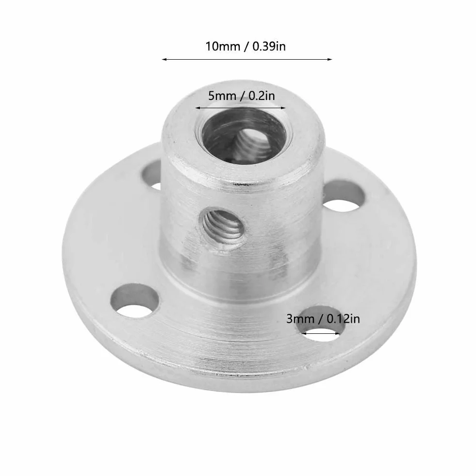 Łącznik kołnierzowy, 2 części sprzęgło wału z metalowym kołnierzem M3, mm OD 10 mm sztywne złącze silnika łącznika wału prowadzącego, akcesoria do modelu DIY