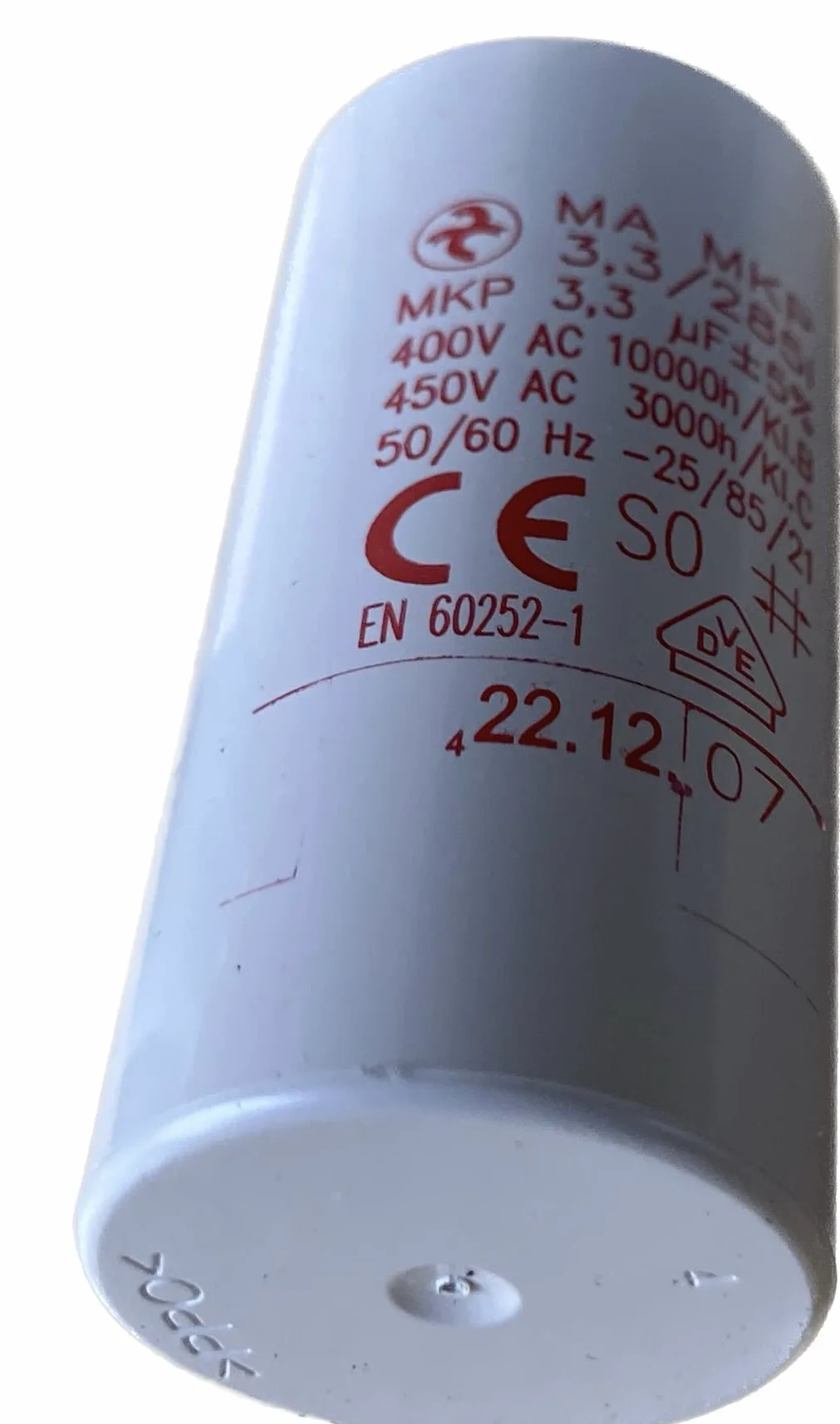 Kondensator 3,3µF, CZ33UF, Cylindryczny, Plastikowy, Kondensator, Rolet/Zazdrość, 10389097031