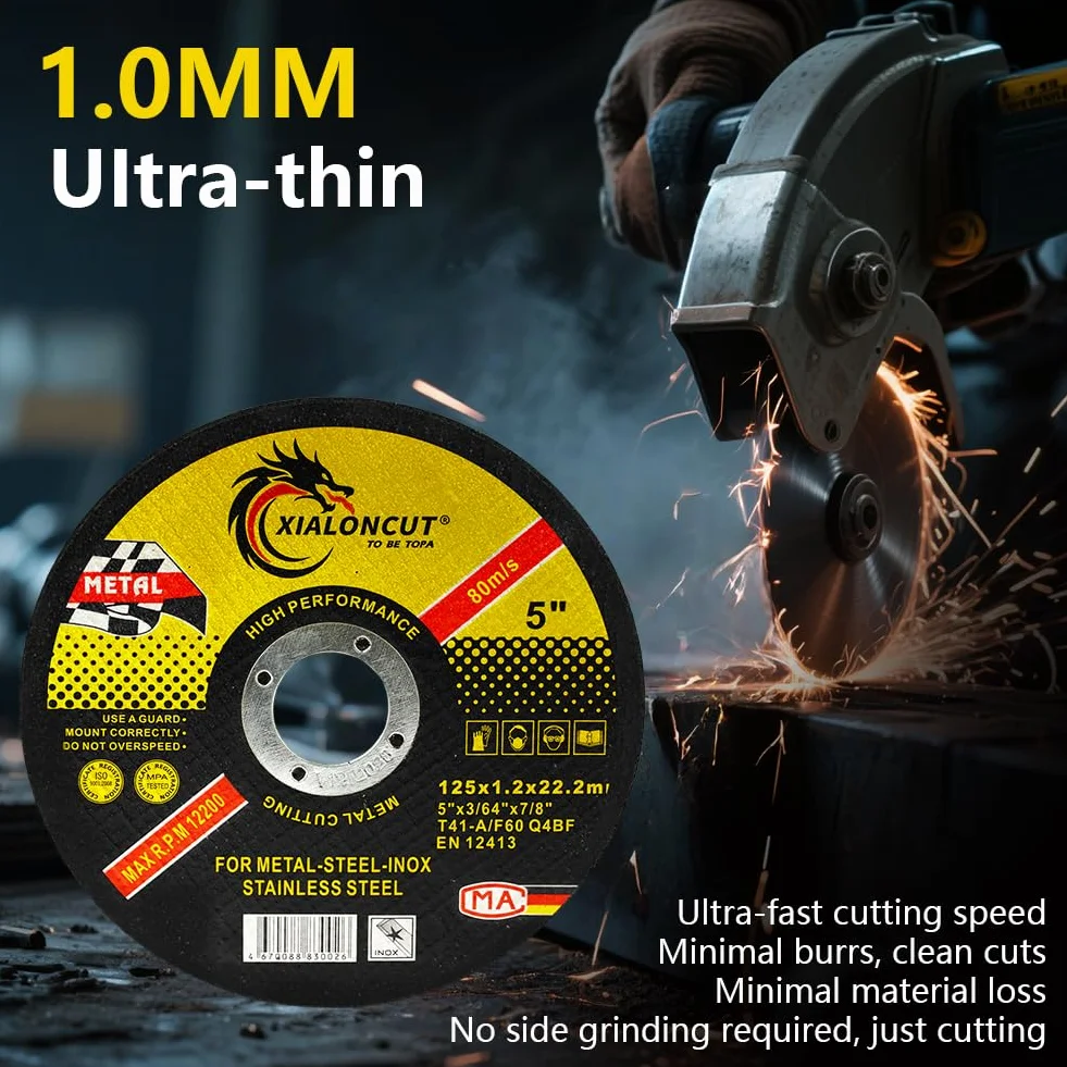 125 mm metalowa tarcza tnąca do szlifierki kątowej, 125 x 1,2 x 22,2 mm tarcza tnąca 26 sztuk, bardzo cienka tarcza elastyczna do metalu, stali nierdzewnej, stali, żelaza, rury stalowej