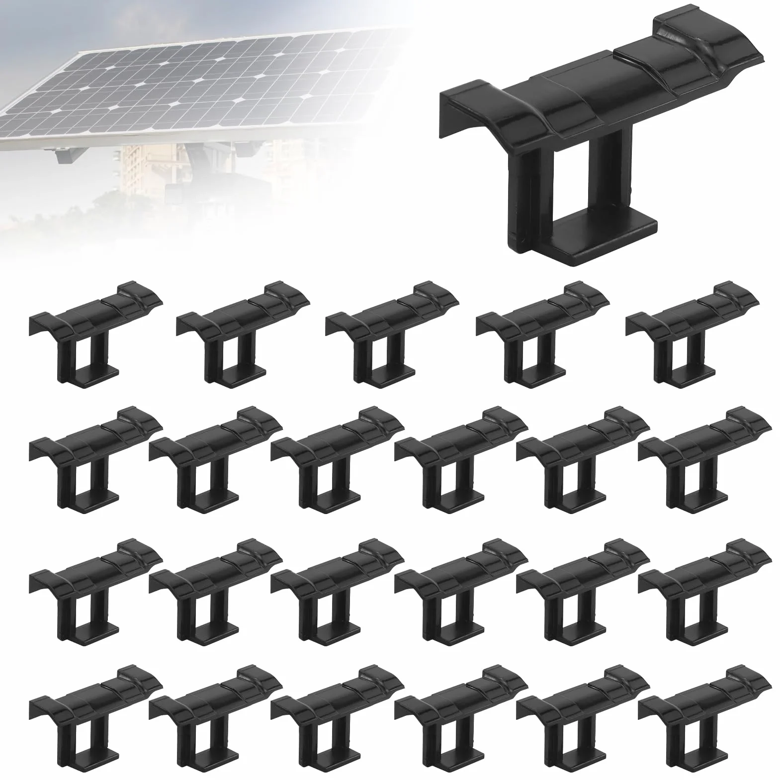 Klipsy do usuwania osadu do paneli słonecznych, 24 sztuki, 30 mm, klipsy odwadniające, moduły PV, klamra do odprowadzania wody deszczowej