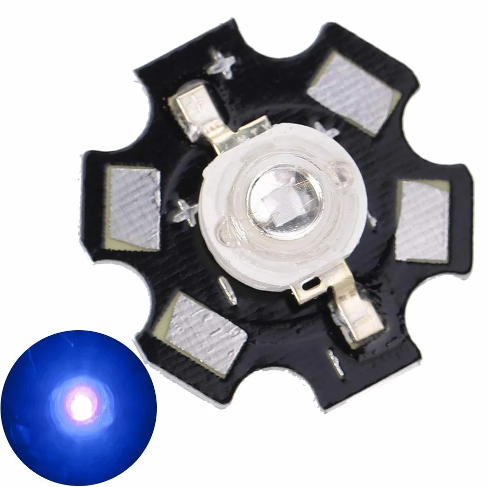 25 sztuk 3W LED ultrafioletowe światło chipowe 395nm-400nm wysokiej mocy UV koraliki diody chipy z aluminiową podstawą