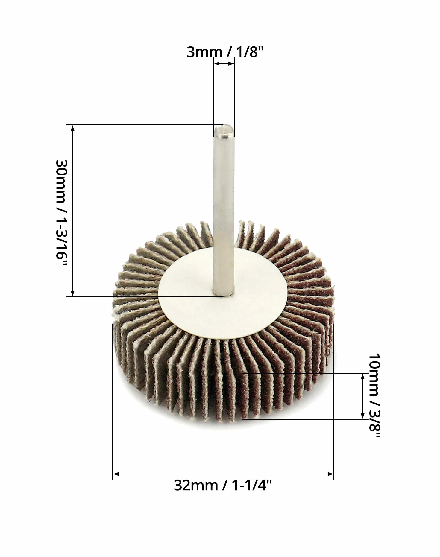 QWORK 30 częściowe koło klapowe tarcza szlifierska 32x10x3mm ziarno 80