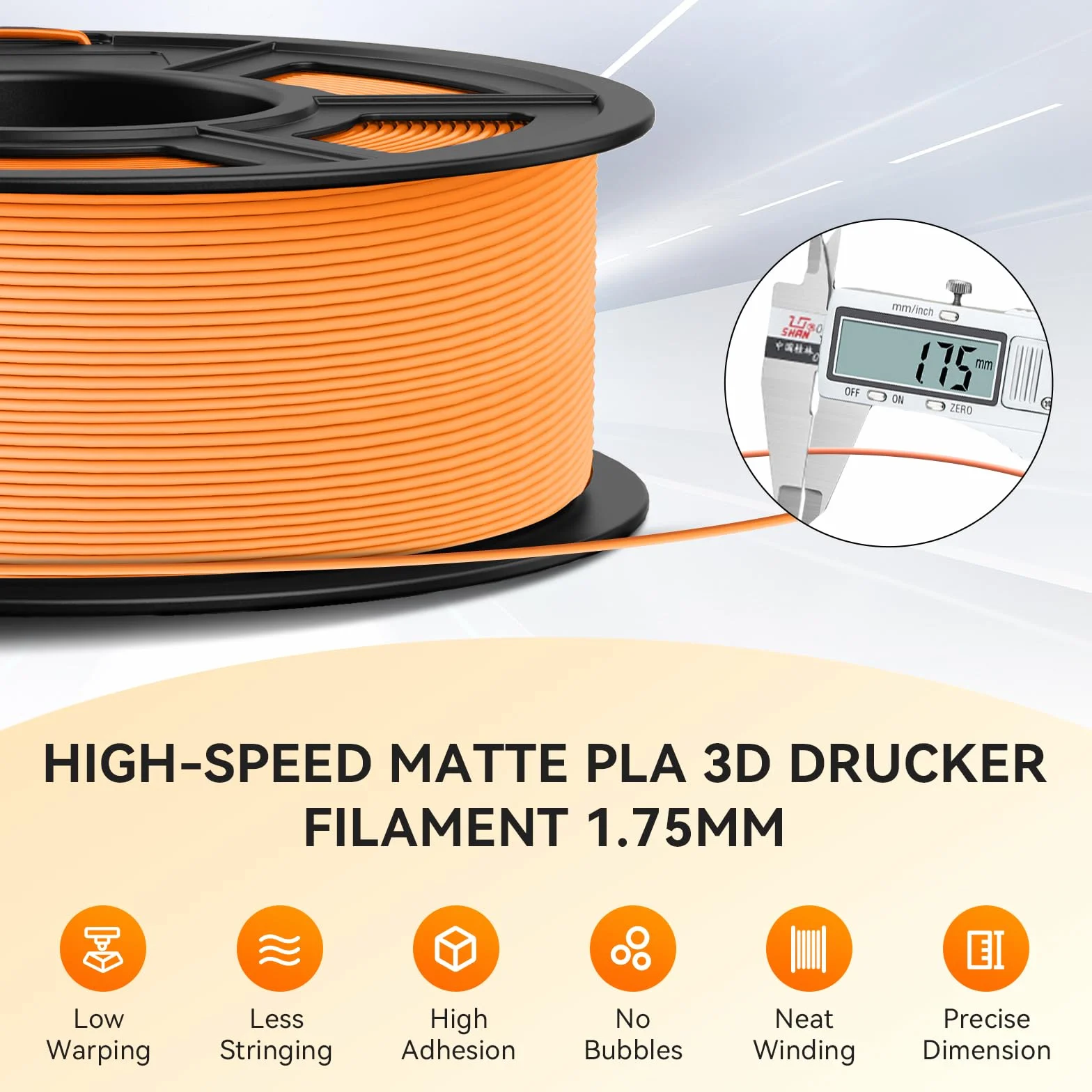 TECBEARS Matowy filament PLA, 1 kg, beżowy, piękne matowe wykończenie, dokładność pomiaru +/- 0,02 mm, do większości drukarek 3D FDM, matowy PLA, szpula 1 kg (330 m)