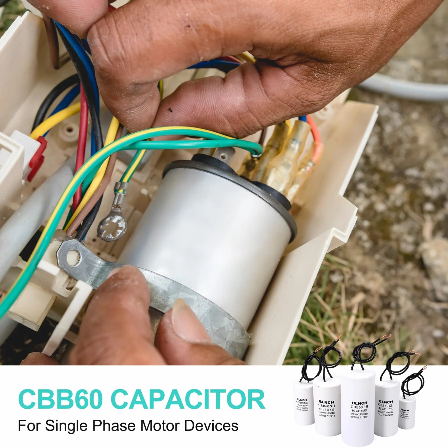 QUARKZMAN CBB60 kondensator roboczy 30uF 450 V 2-przewodowy elektryczny kompresor powietrza, kondensator rozruchowy silnika, do pralki, lodówki, klimatyzacji, biały