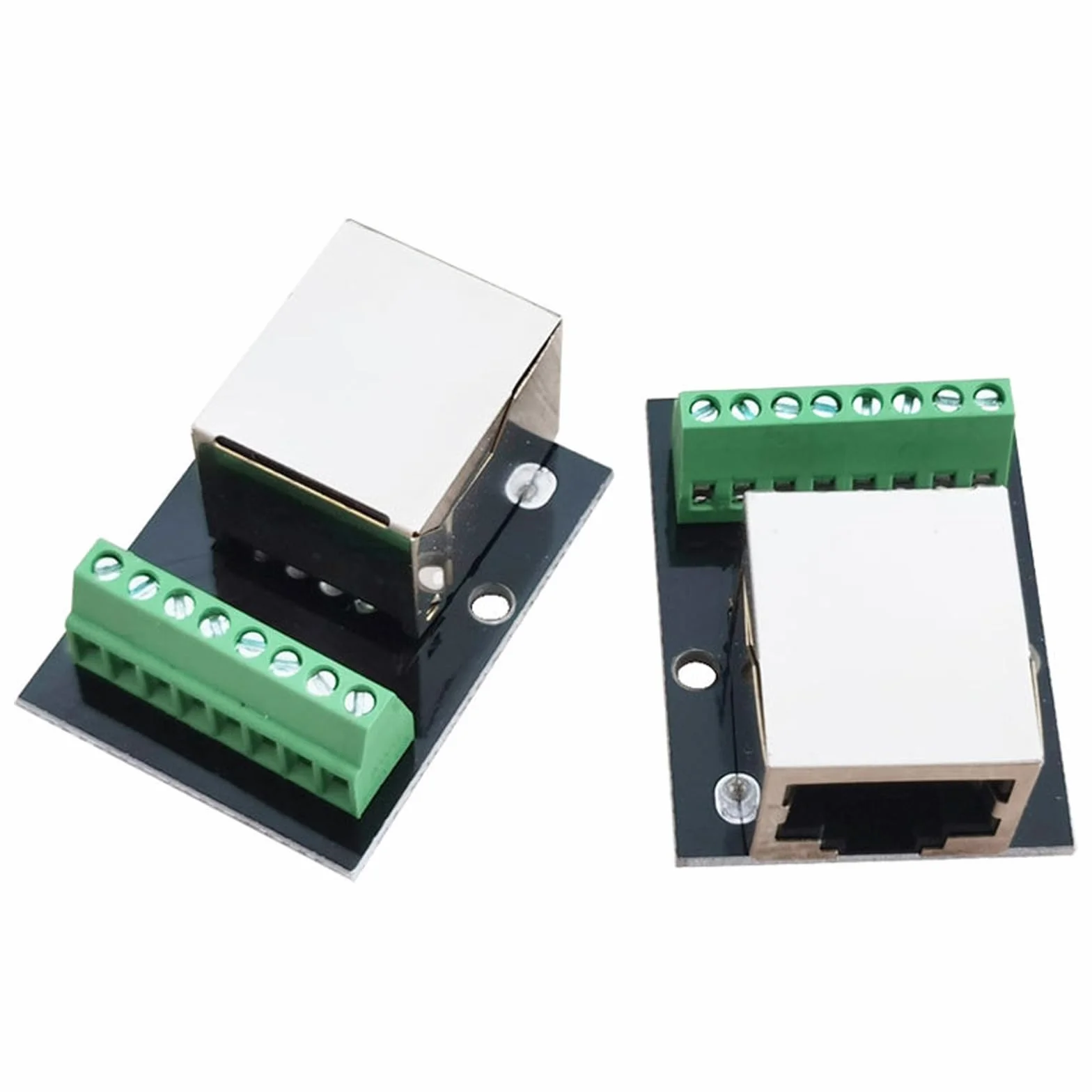 RJ45 8-pinowy Ethernet Dual żeński Breakout Board 2,54 mm Pitch adapter z podwójnym gniazdem