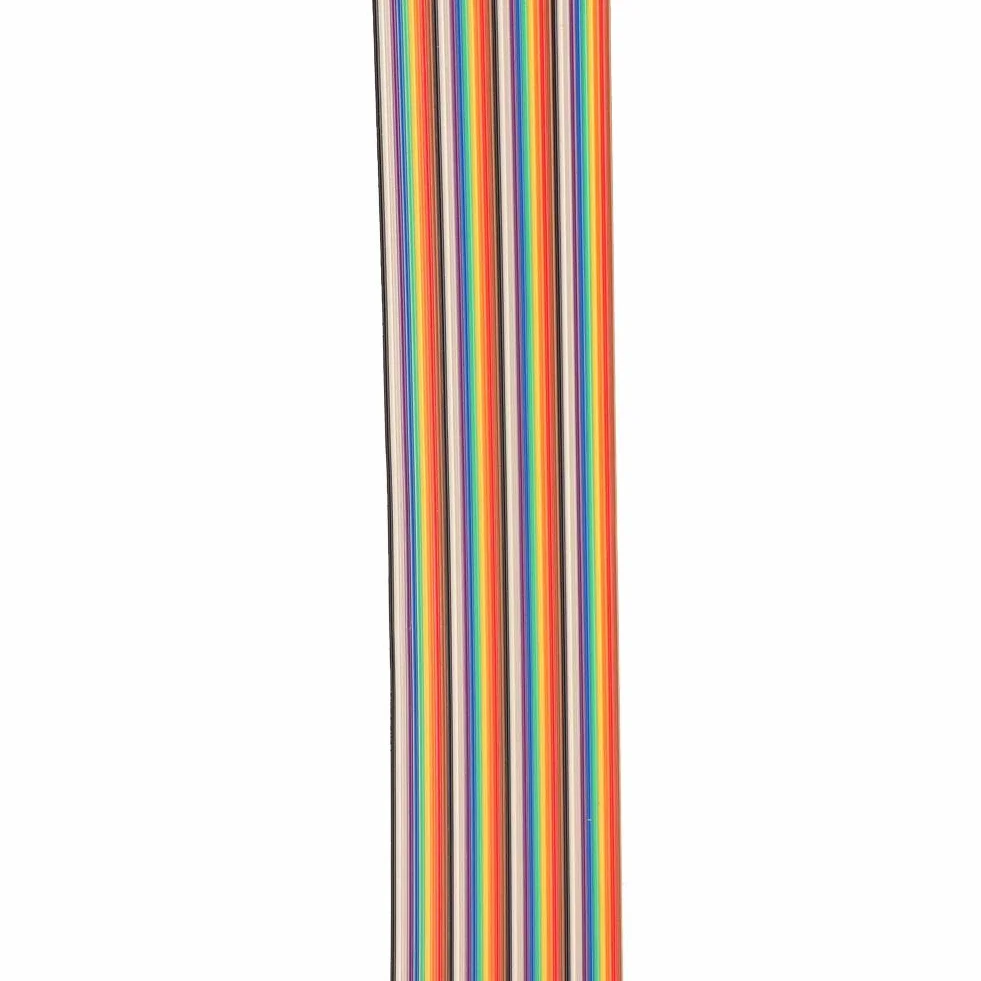 Płaski kabel taśmowy, 40P tęczowy płaski kabel taśmowy, 1,27 mm kolorowy rozstaw kabli Szerokość drutu 2 "płaski kabel taśmowy IDC (2 m)