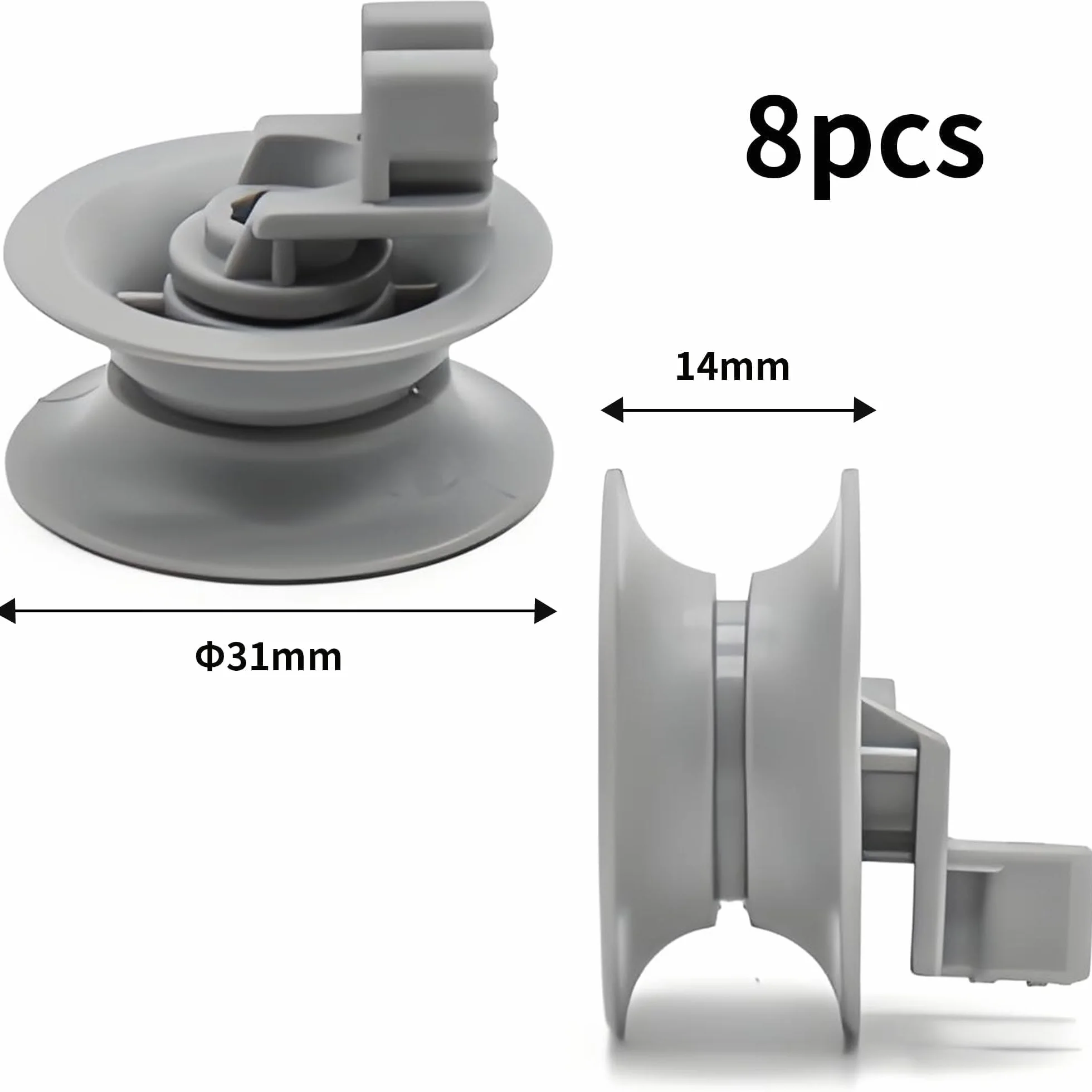 8 kółek do kosza zmywarki, 30 mm kółka do zmywarki, kółka do górnego kosza zmywarki, kółka do górnego kosza zmywarki do naczyń do Bosch, Siemens, Neff, Beko