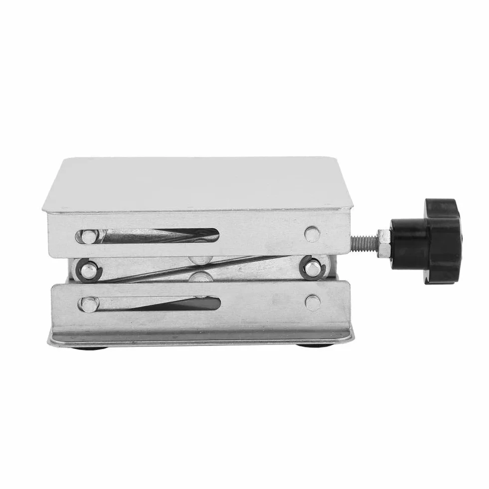 Podnośnik Laboratoryjny ze Stali Nierdzewnej 100 x 100 mm Platforma Podnosząca Stojak Nożycowy