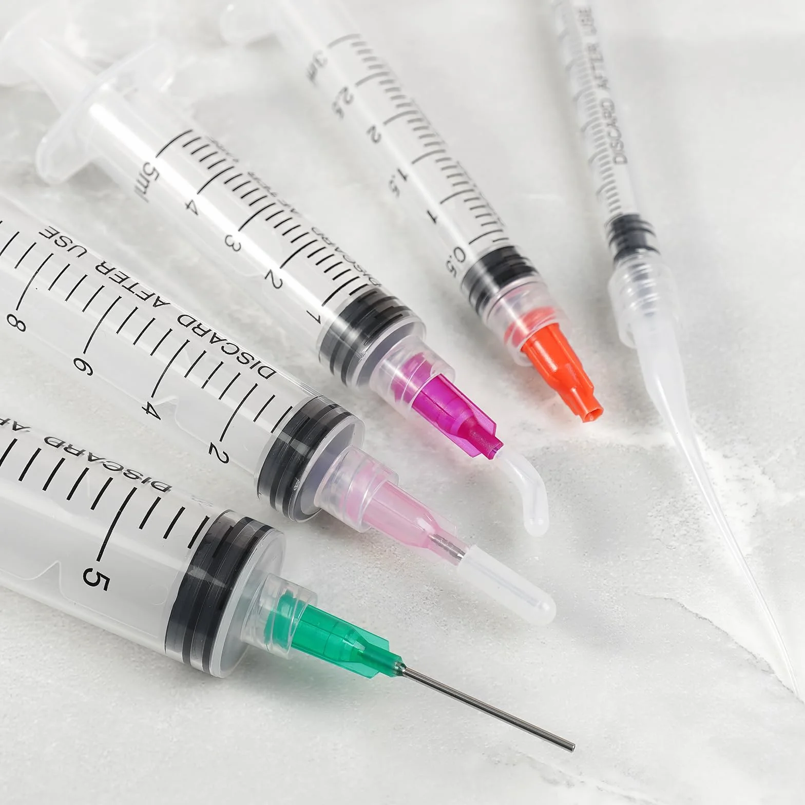 Strzykawka czysta igła i nasadka 1 ml, 3 ml, 5 ml, 10 ml, 20 ml, strzykawki, 14 g, 16 g, 18 g, 20 g, 25 g czyste igły i nasadki strzykawkowe, do pielęgnacji przemysłowej, pomiaru płynów