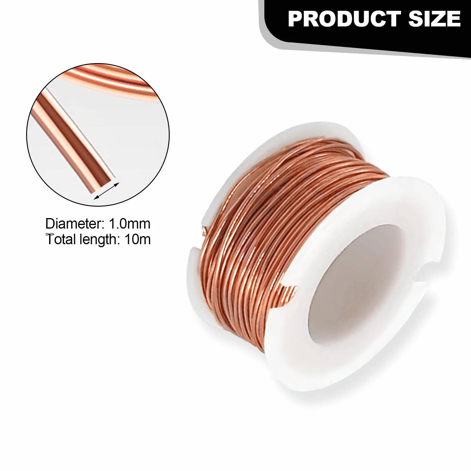Drut miedziany, lakierowany drut miedziany, izolowany drut magnetyczny do produkcji modelu silnika elektromagnetycznego (1,0 mm x 10 m)