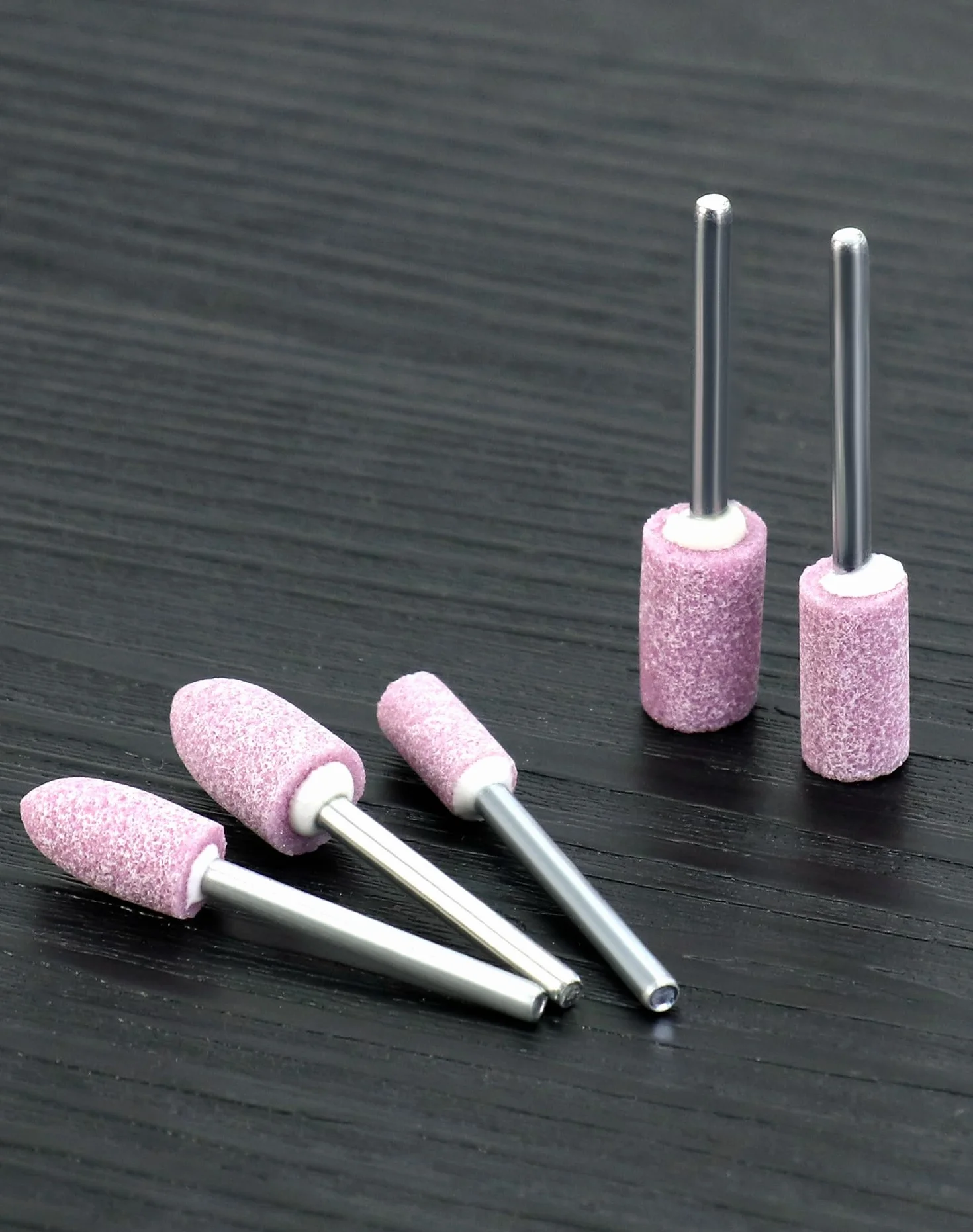 QWORK® Opakowanie 100 końcówek do kamienia szlifierskiego, szpilek szlifierskich, średnica trzonka 3 mm, do szlifowania i polerowania
