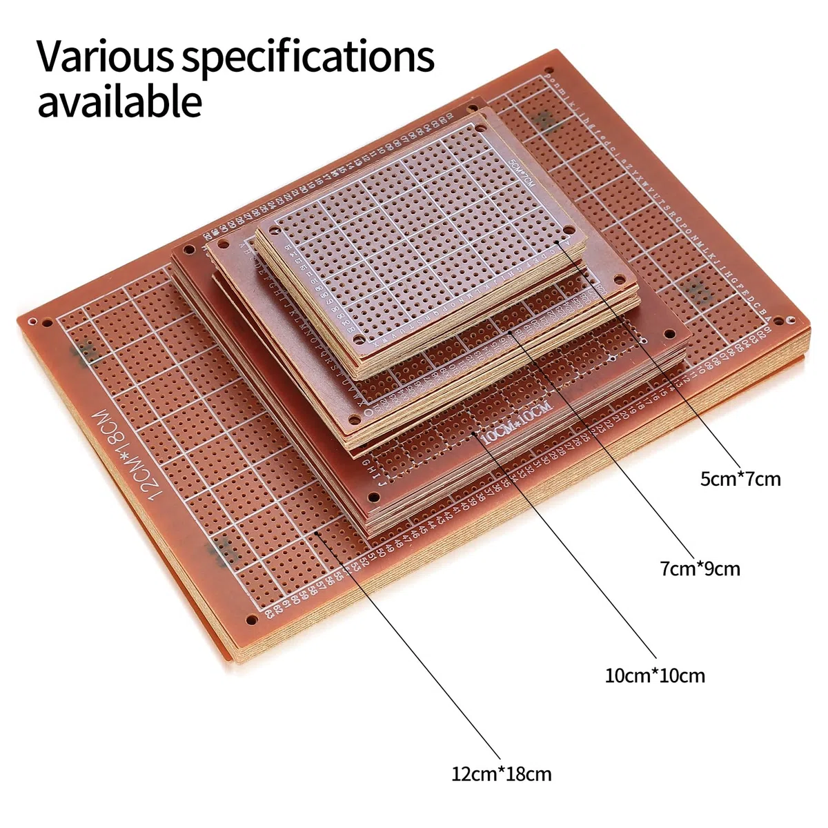 10 sztuk PCB Płytka drukowana Uniwersalna płytka prototypowa, 10 x 10 cm Elektroniczne prototypy DIY Perforowane Base, Dwustronna płytka drukowana PCB Prototyp do projektu DIY