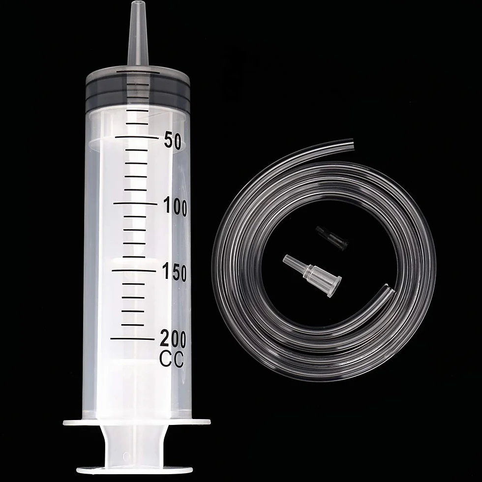 Plastikowa strzykawka 200 ml z konwerterem do zastosowań przemysłowych