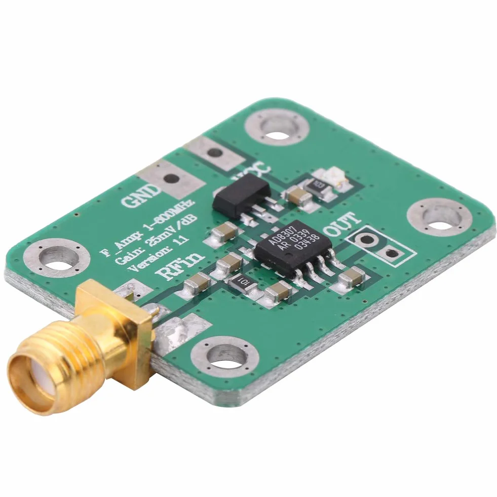 Akozon Moduł detektora logarytmicznego RF 1-600MHz Tester mocy sygnału -74dBm do 18dBm