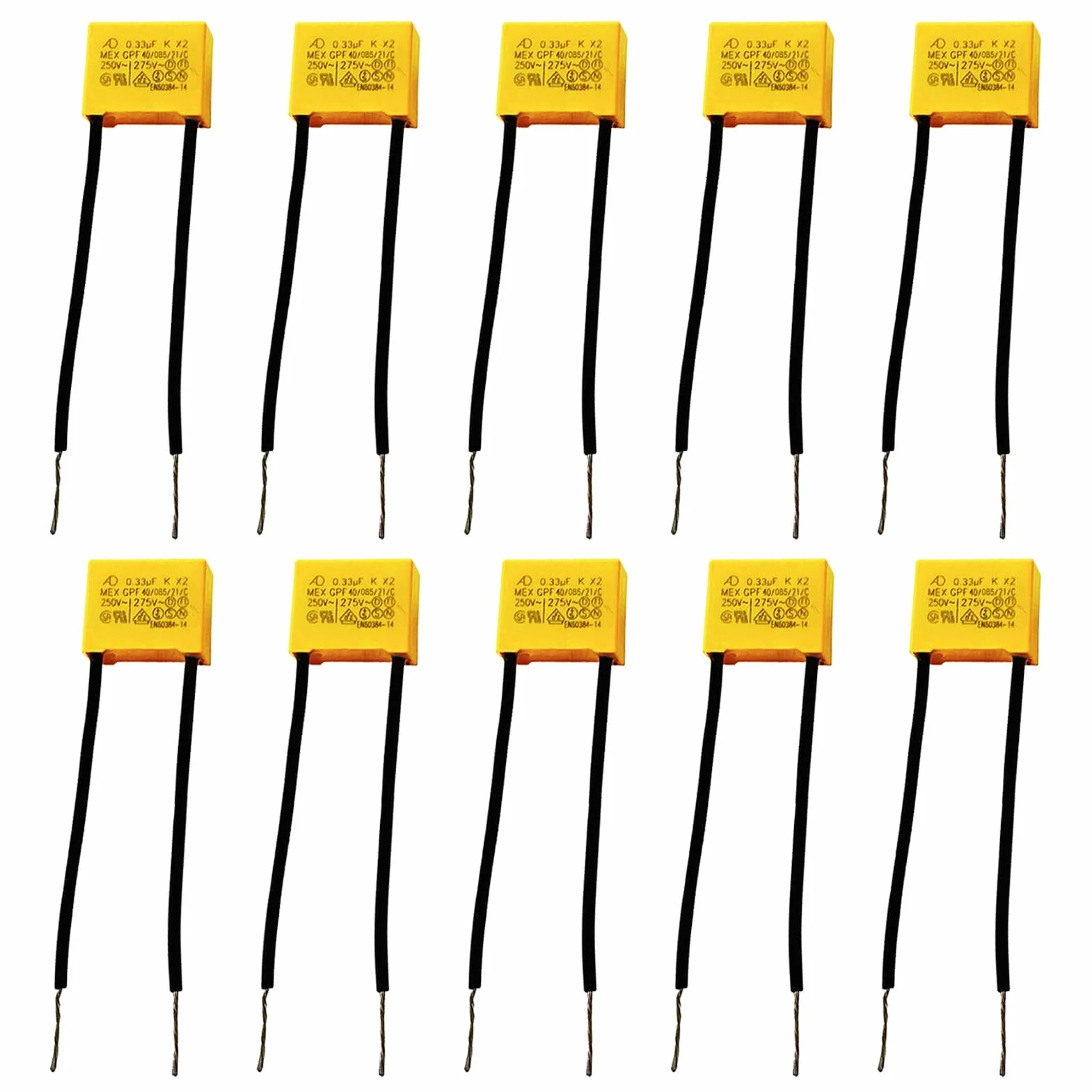 Kondensator do żarówek LED 0,33uF 275V AC foliowy samoregenerujący się tłumiący