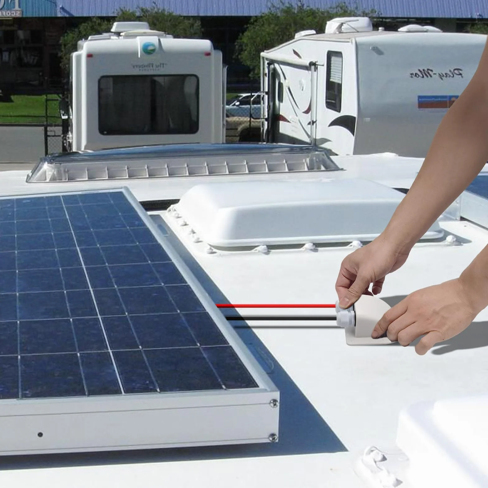 Mbsomnus przepusty kablowe IP68 wodoszczelne podwójna biel z tworzywa ABS do instalacji solarnych