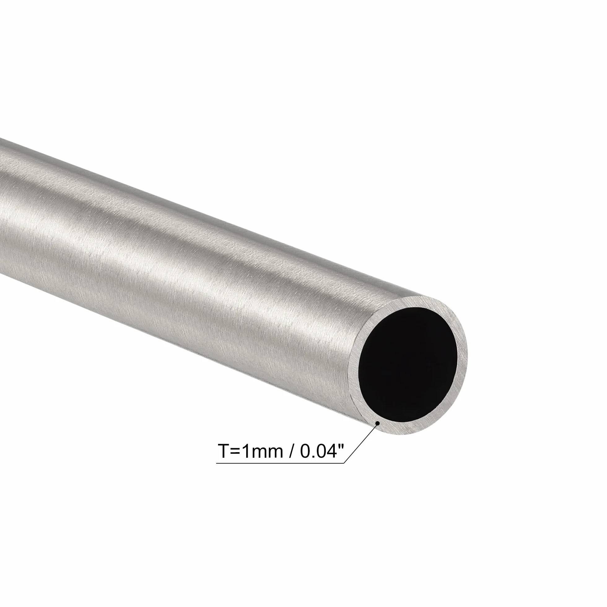sourcing map Stal nierdzewna 304 okrągła rura 11 mm zewnętrzna 1 mm grubość ścianki 300 mm