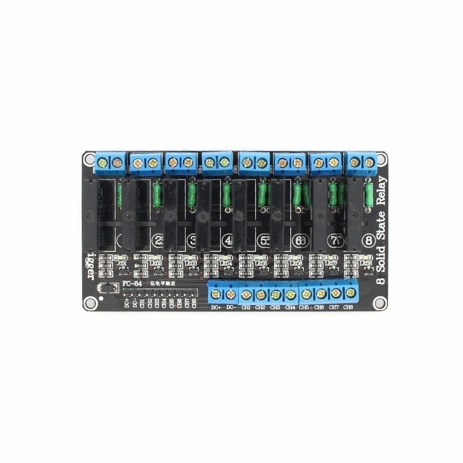 DollaTek 8-kanałowy przekaźnik 5 V SSR moduł przekaźnika półprzewodnikowego 250 V 2 A do Arduino