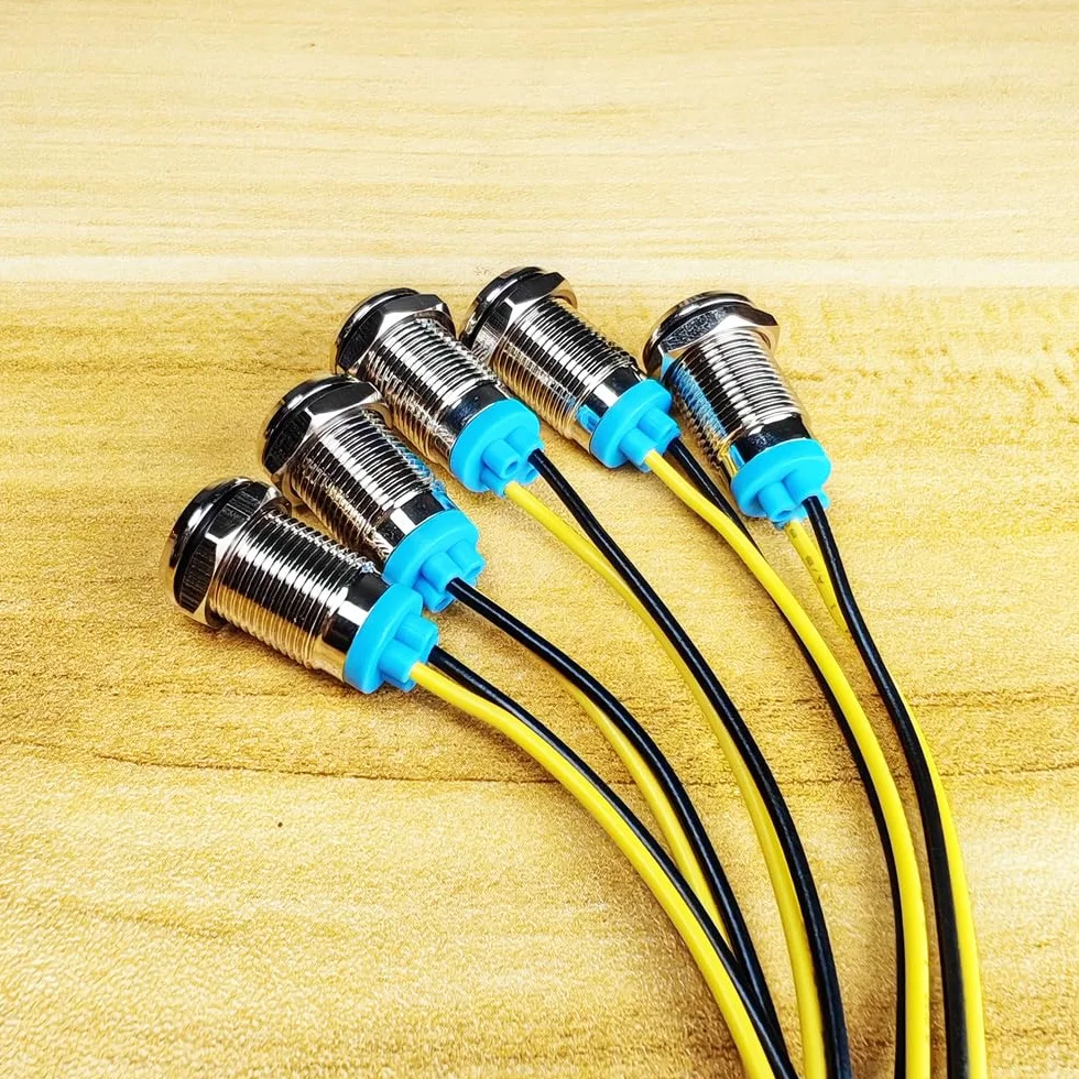 Gebildet 5 Sztuk Metalowy Wskaźnik Świetlny LED 10mm 230V AC Wodoodporna Lampka Sygnalizacyjna Żółta