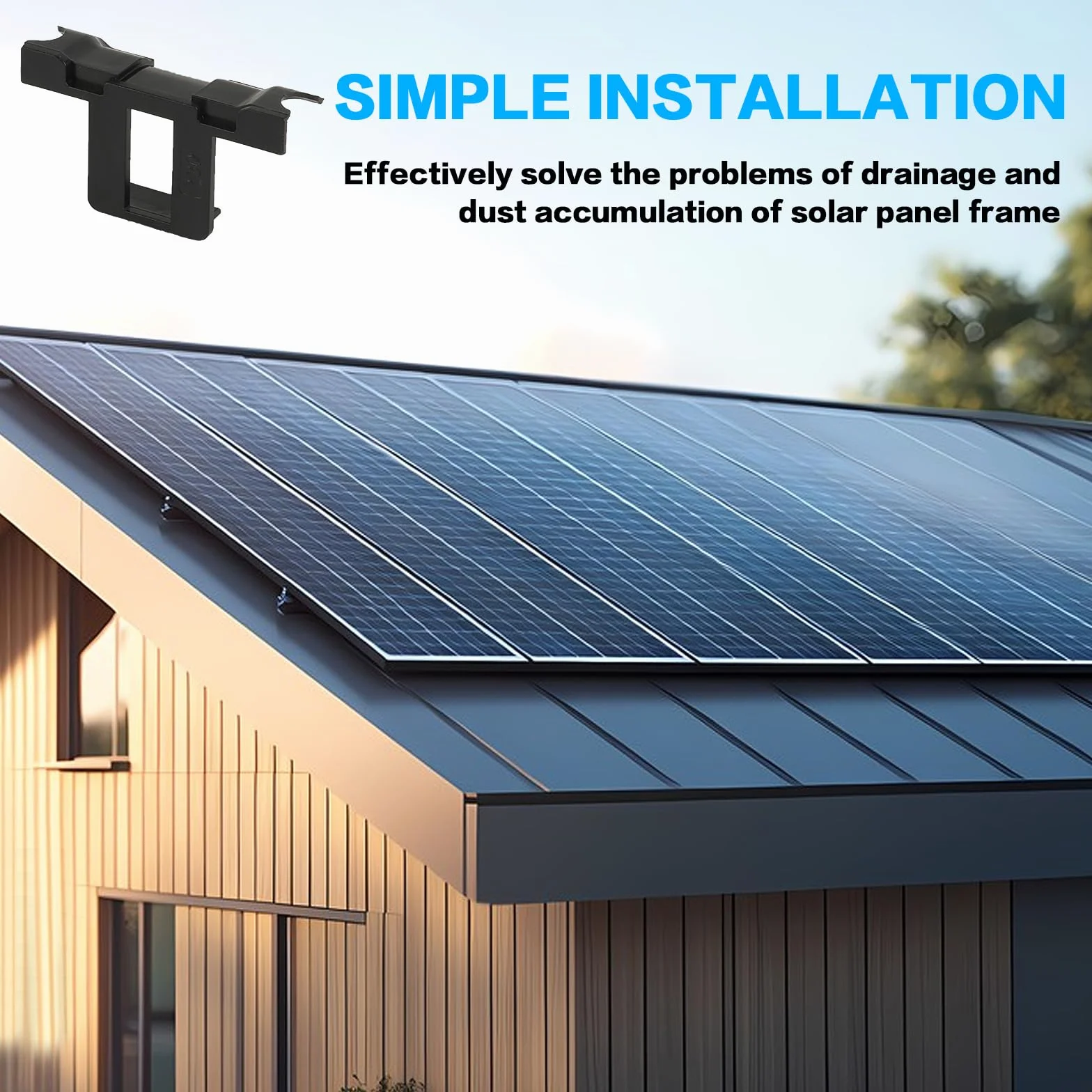 24 szt. Klipsy do odprowadzania wody do paneli słonecznych 30 mm, klipsy do usuwania błota, klipsy odpływowe moduły fotowoltaiczne moduł czyszczenia paneli słonecznych akcesoria