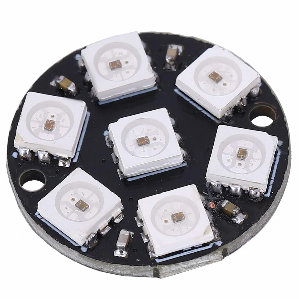Sterownik LED WS2812 5050 RGB 7bit CJMCU Okrągłe Wbudowane Światło Kolorowe 10 Sztuk