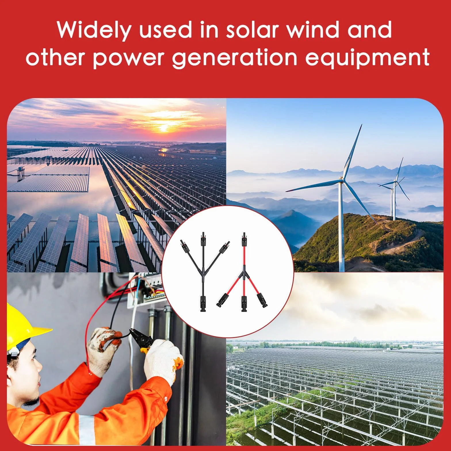 Wtyczka solarna rozgałęźnik Y adapter równoległy 3 na 1, kabel modułu solarnego