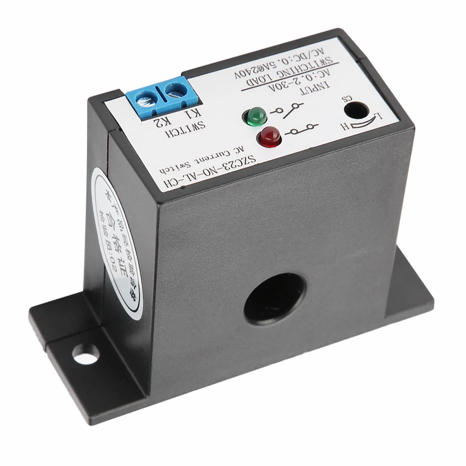 SZC23-NO-AL-CH Current Sensing Switch Normally Open Adjustable AC 0.2-30A IP30 Waterproof
