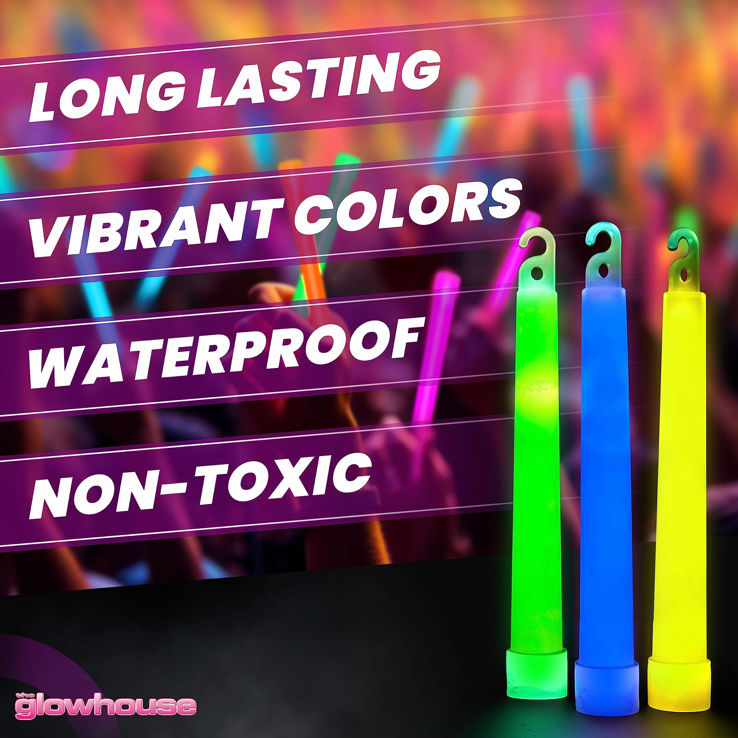 Glowhouse Lightstick niebieskie świecące patyczki – 15 cm w nagłych wypadkach, bardzo jasne lekkie patyczki z czasem trwania 12 godzin (opakowanie 10 sztuk)