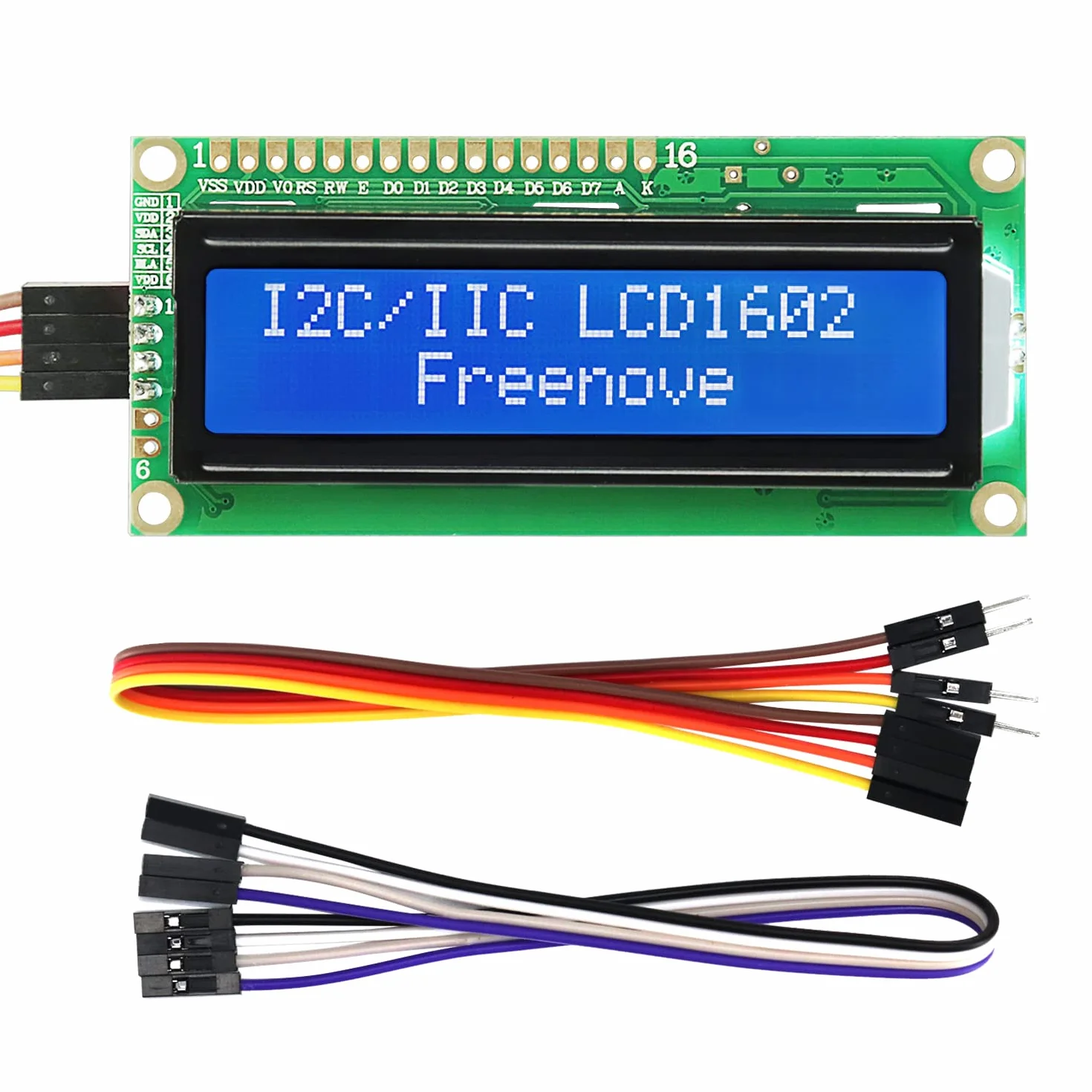 Freenove I2C IIC LCD 1602 Module TWI Serial 16x2 Display Compatible with Arduino Raspberry Pi Pico ESP32 ESP8266