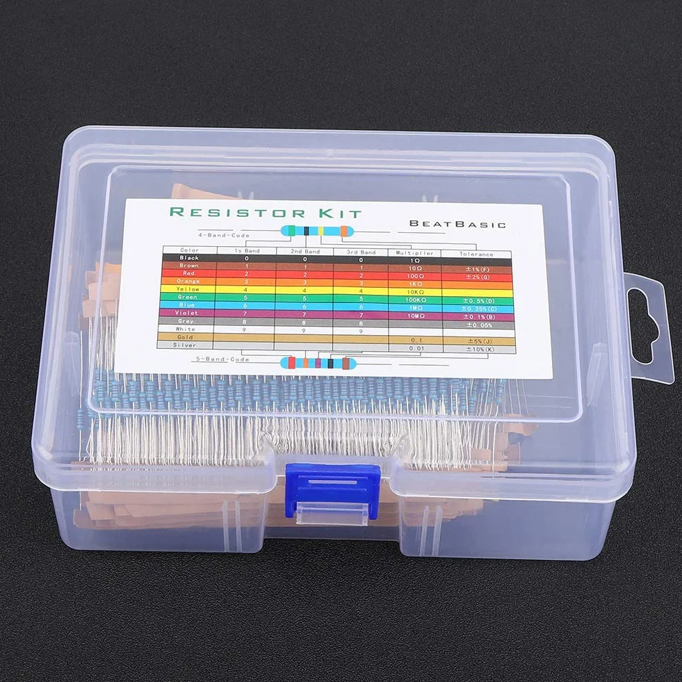 Zestaw 1460 rezystorów 1/4W 1% metalowych 73 wartości 1 Ohm do 1 MOhm DIY elektronika