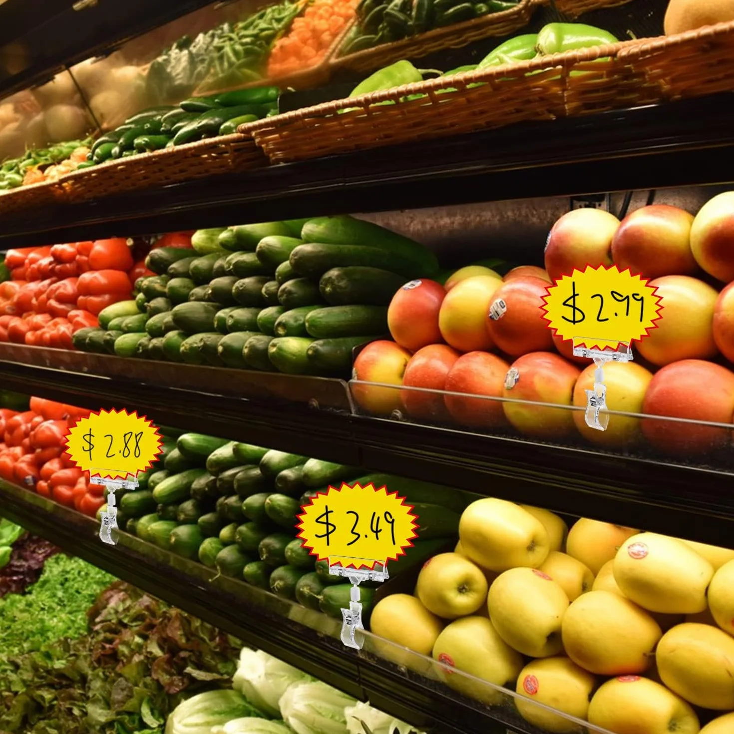 15 sztuk obrotowych uchwytów na tabliczki, z tworzywa sztucznego, obrotowe, do supermarketów, do biura domowego, na karty stołowe