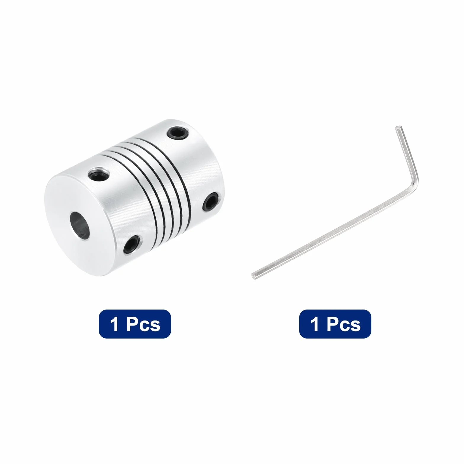 QUARKZMAN 4 sztuki 4 mm do 5 mm ze stopu aluminium, sprzęgło wału L25 x D19, elastyczna wiązka sprzęgła, stepper silnik, łącznik do drukarki 3D, maszyny CNC, enkodera, wał silnika, kolor srebrny