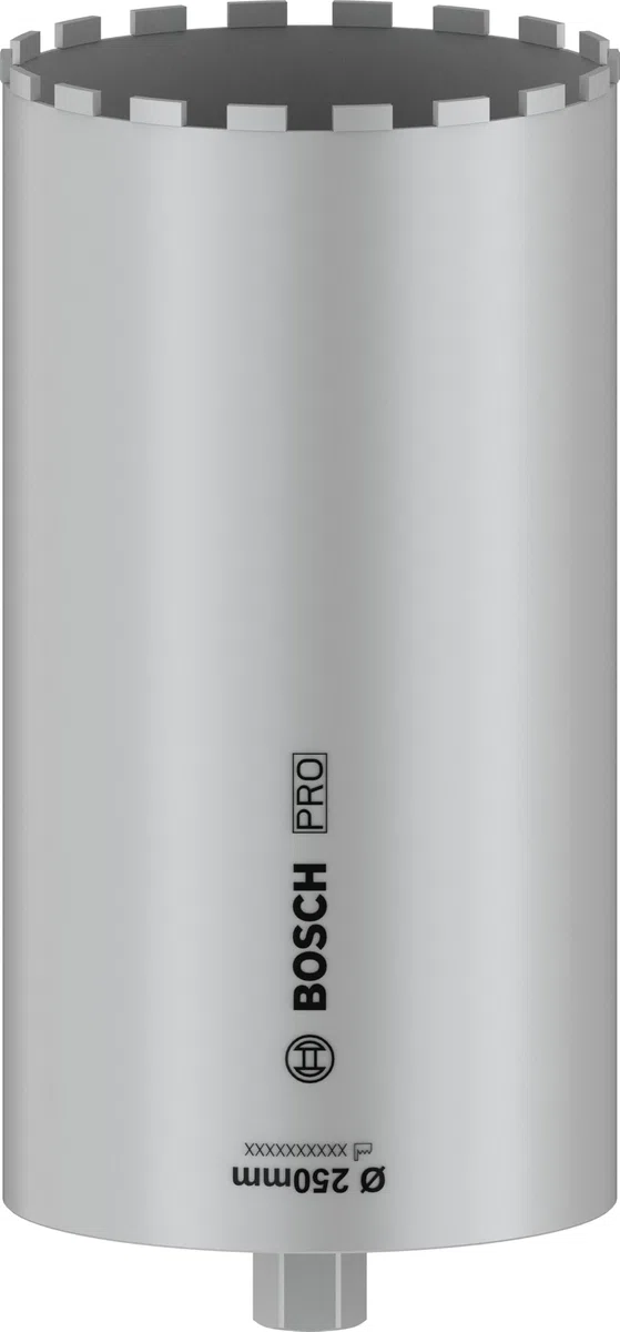 Bosch 1 x PRO Wiertło wiertnicze na mokro do wierteł diamentowych, 1 1/4" UNC (do betonu, żelbetonu, Ø 250 mm, profesjonalne akcesoria do wierteł diamentowych)