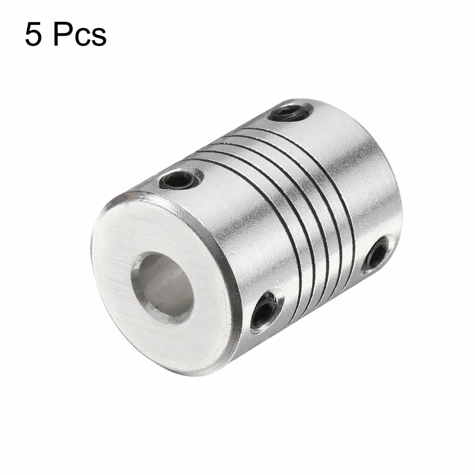 QUARKZMAN 5 sztuk stopu aluminium sprzęgło wału 6,35 mm na 10 mm, elastyczne sprzęgło złącze silnika, złącze silnika krokowego, sprzęgło do maszyny CNC i drukarki 3D (L25 x D19)