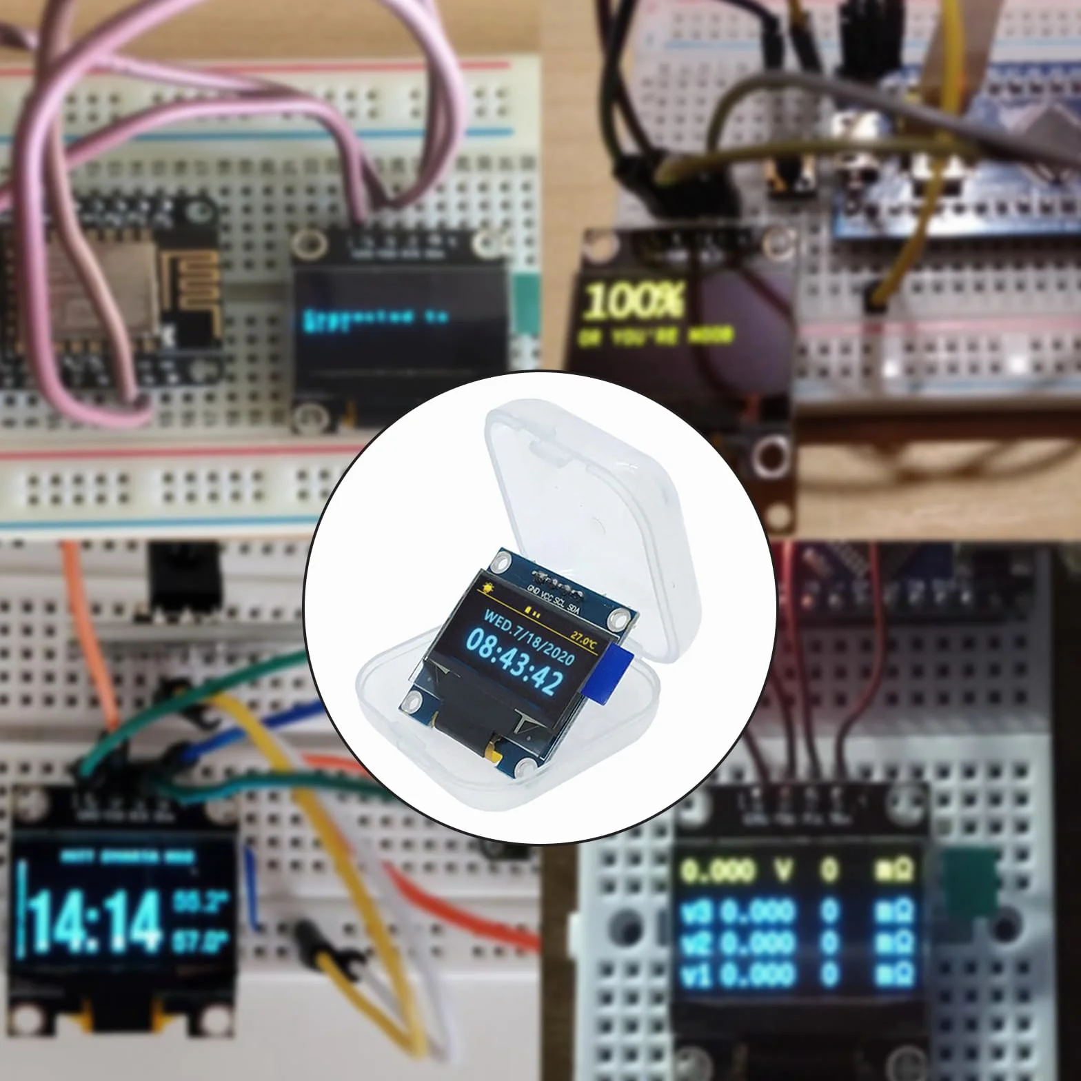 Wyświetlacz OLED LCD 0,96" 128x64 pikseli IIC moduł kompatybilny z Arduino żółty niebieski