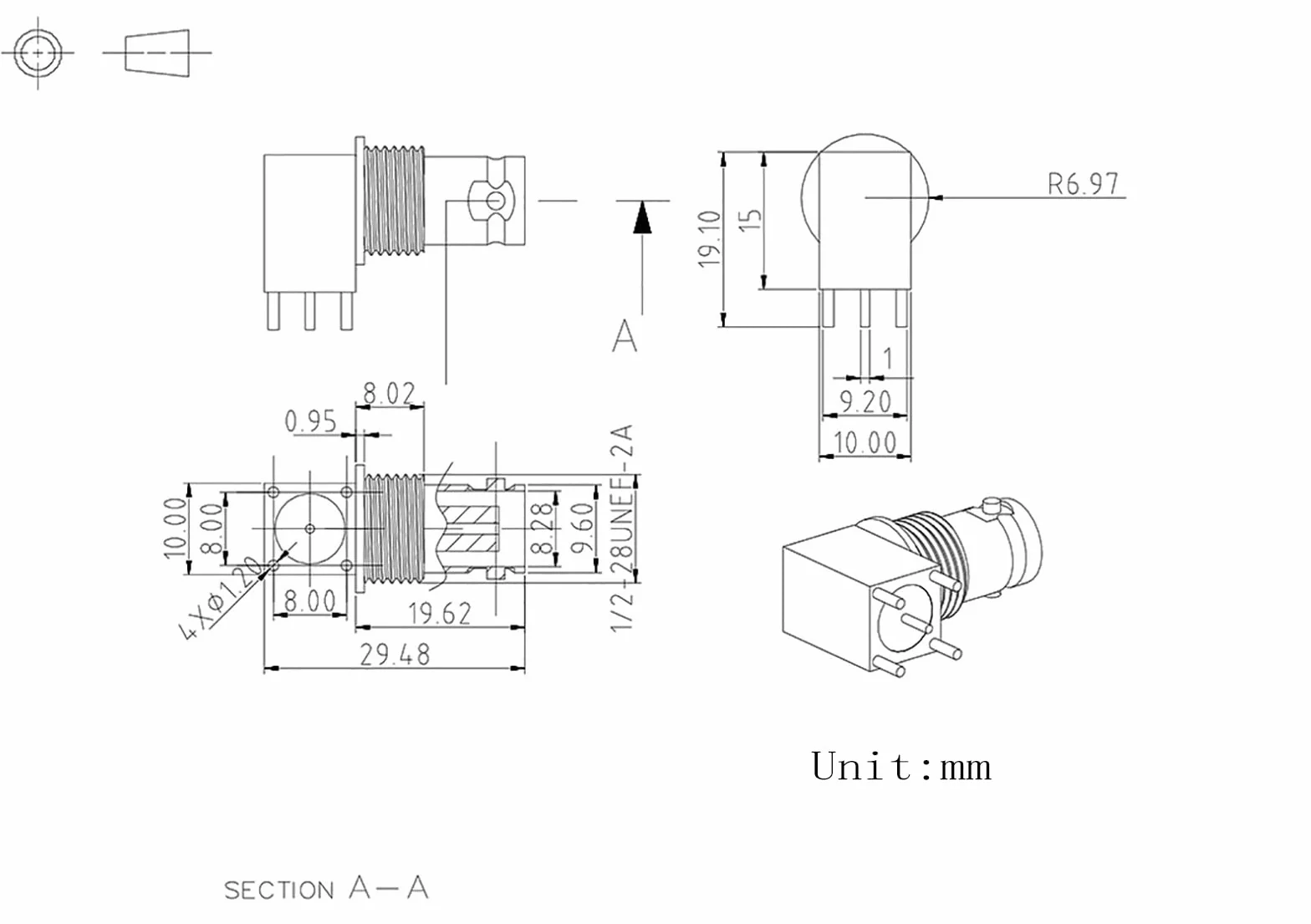 Superbat BNC męski żeński Bulkhead lutowania PCB Montaż kątowy Złącze do systemów nadzoru CCTV 5 szt.
