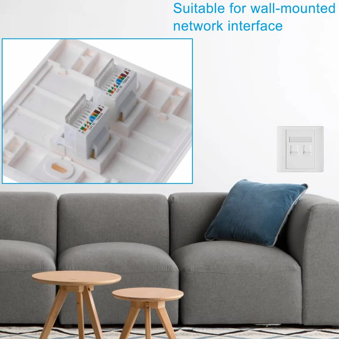 Xiatiaosann Keystone RJ45 Jack Cat6, 10 sztuk łącznik, sieciowy Ethernet Wall Jack Inline Cat6 sieciowy kompatybilny z katem 5/5e/6