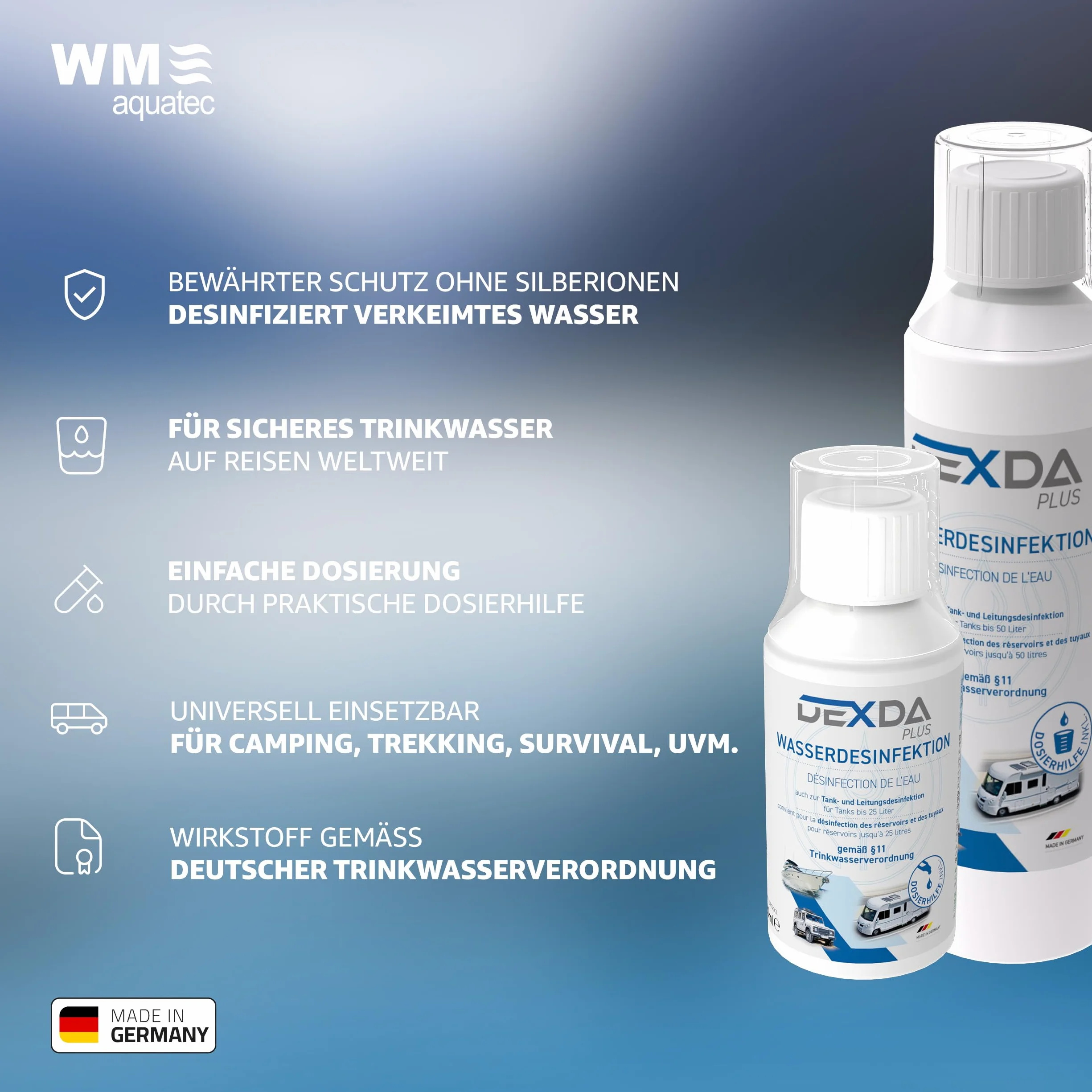 WM aquatec DEXDA Plus do dezynfekcji wody pitnej (120 ml)