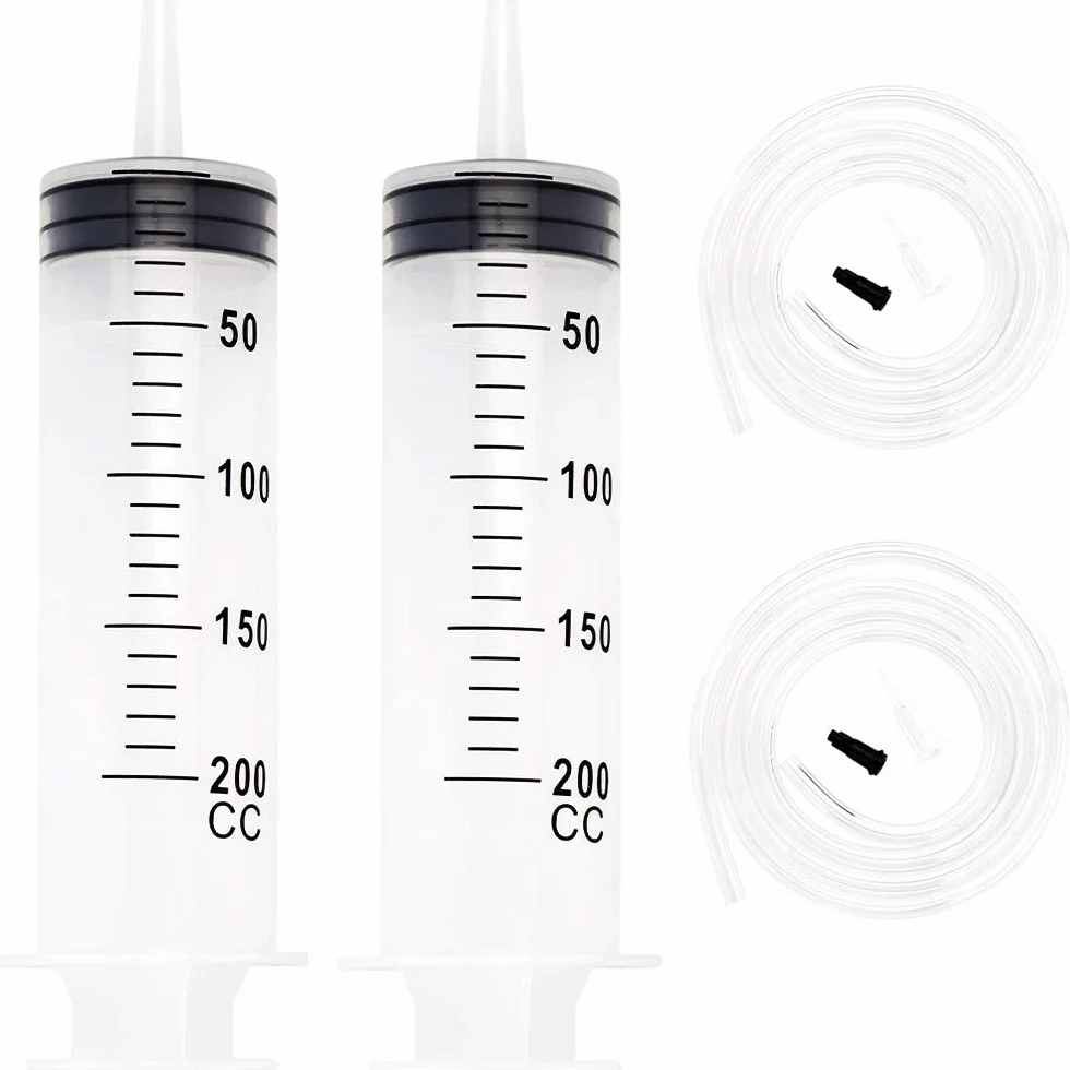 Plastikowa strzykawka 200 ml z konwerterem do zastosowań przemysłowych
