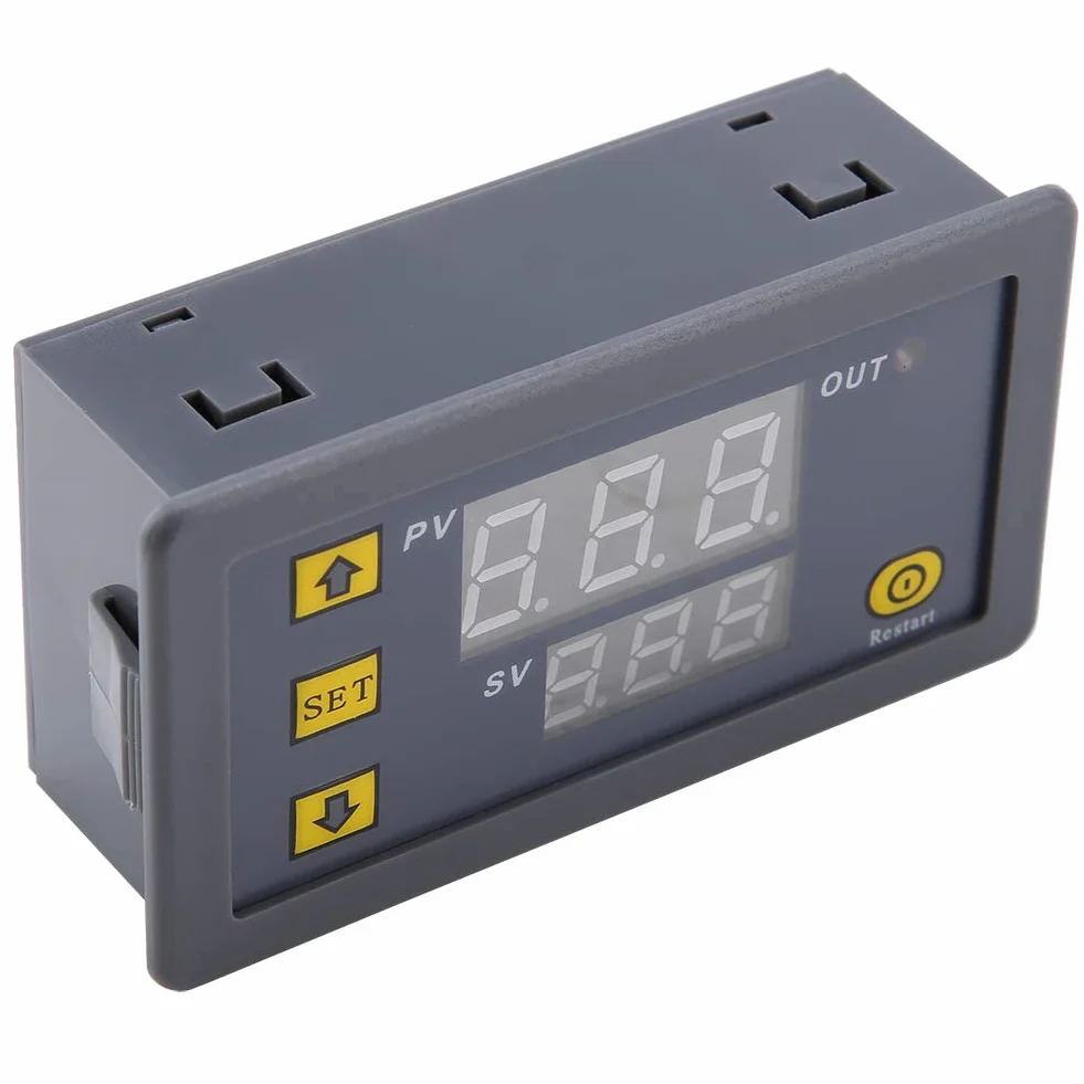Arceli 12v 20A W3230 LCD Cyfrowy Zegar W3230 Cyfrowy Regulator Temperatury Termostat Miernik 12V 24V 220V Cyfrowy Termostat Termostat Przełącznik Czujnik z Wyświetlaczem(12V red and blue display)