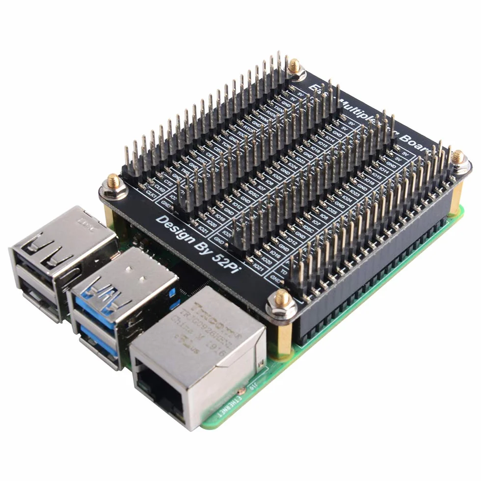 GeeekPi Raspberry Pi 4 uniwersalna płytka rozszerzeń GPIO, nazwa BCM, znacznik sitodrukowy, miedziany sztyft, śruby i nakrętki w zestawie