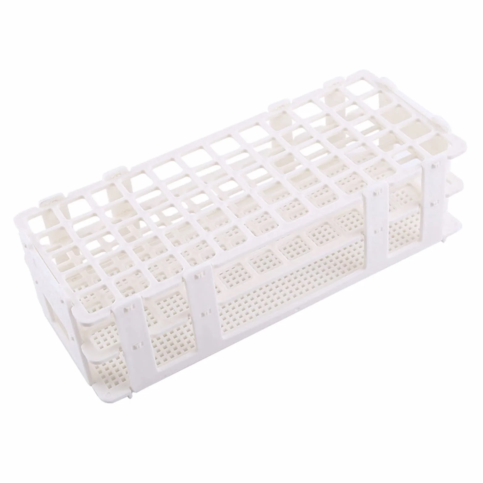 Plastikowy Stojak na Probówki 60 Otworów Trzy Warstwy Zdejmowany Uchwyt Laboratoryjny Biały