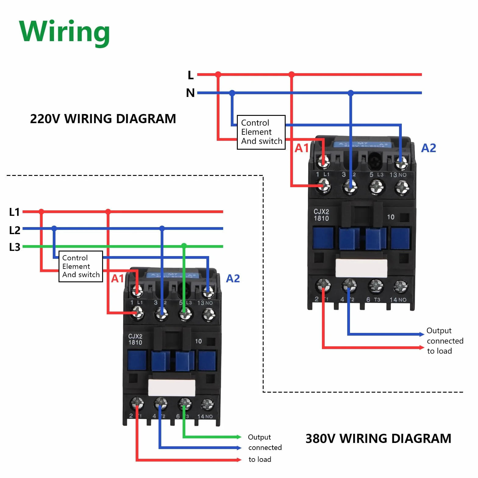Wengart Stycznik AC CJX2-1810, AC220V 18A 4NO