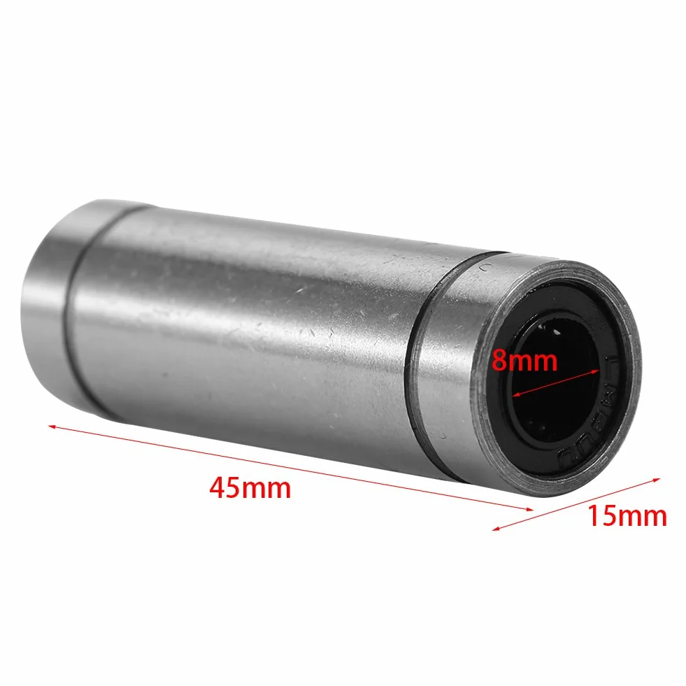 6 szt. LM8LUU łożyska liniowe CNC liniowy ruch kulkowy tuleja dwustronna gumowa uszczelniona do drukarki prętowej 8 mm
