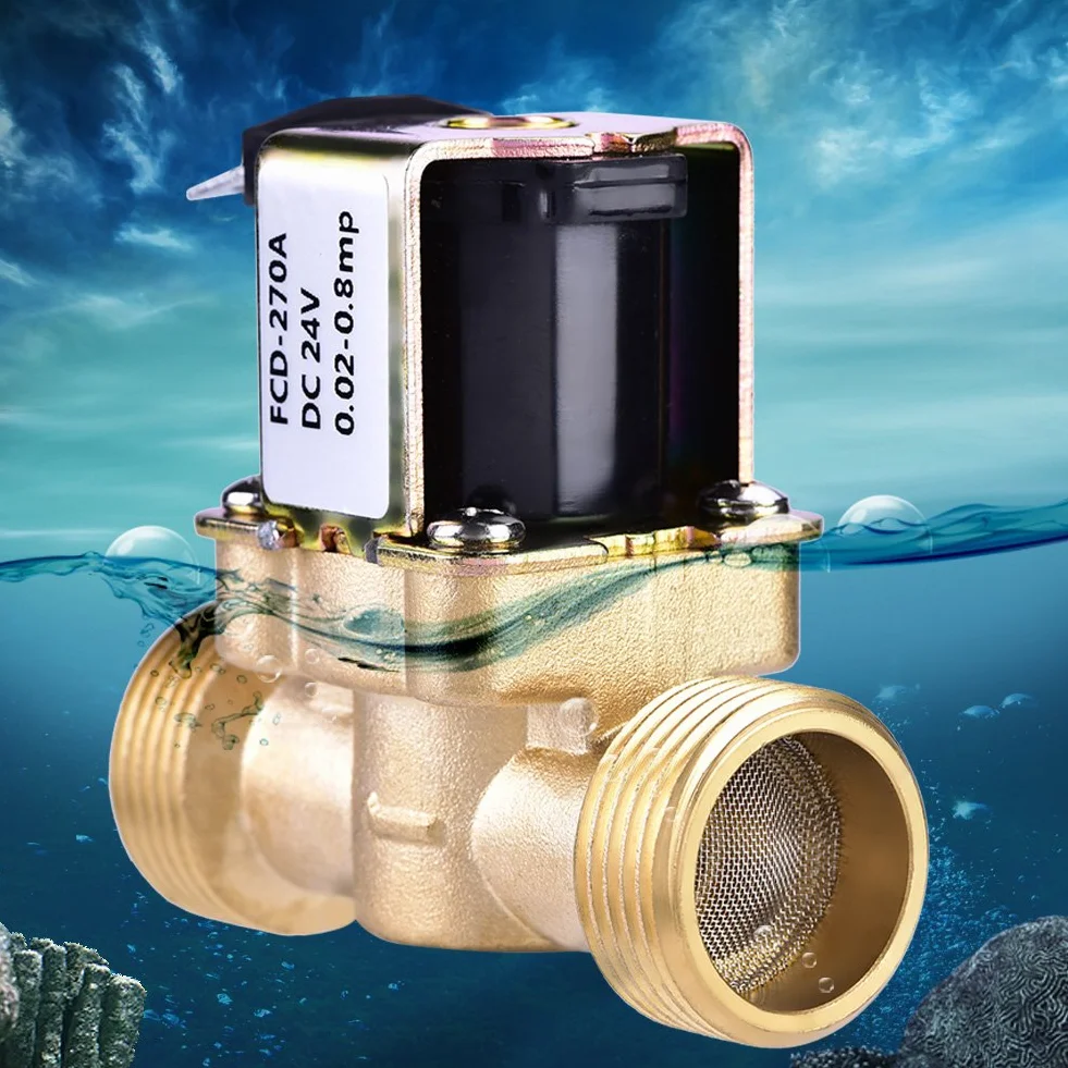 Zawór elektromagnetyczny 3/10.2 cm DC 24 V normalnie zamknięty mosiężny