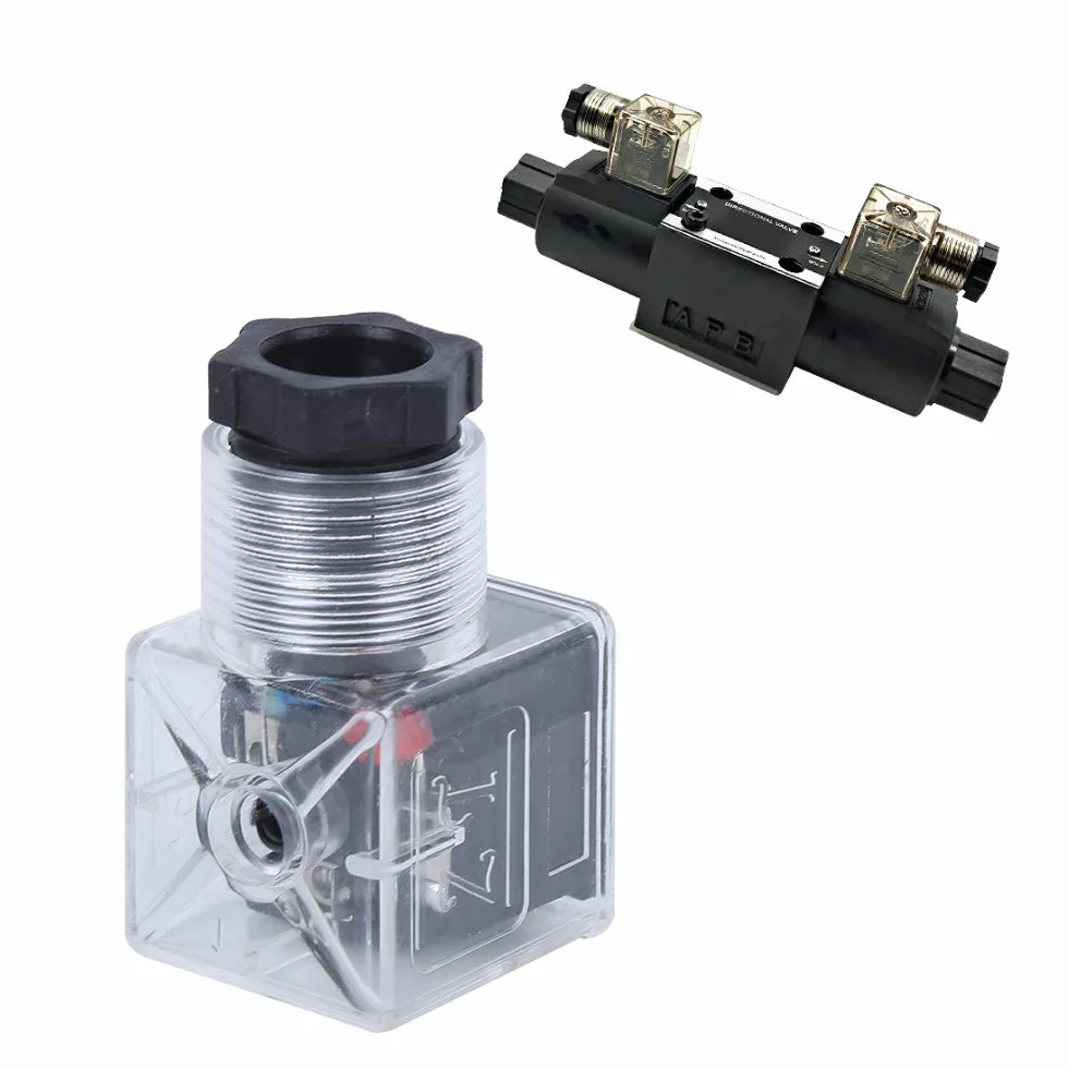 5 Szt. Wtyczka Cewki Elektromagnetycznej Zawór Hydrauliczny Przezroczyste Napięcie Uniwersalne Akcesoria Złącze Cewki Elektromagnetycznej DC 24
