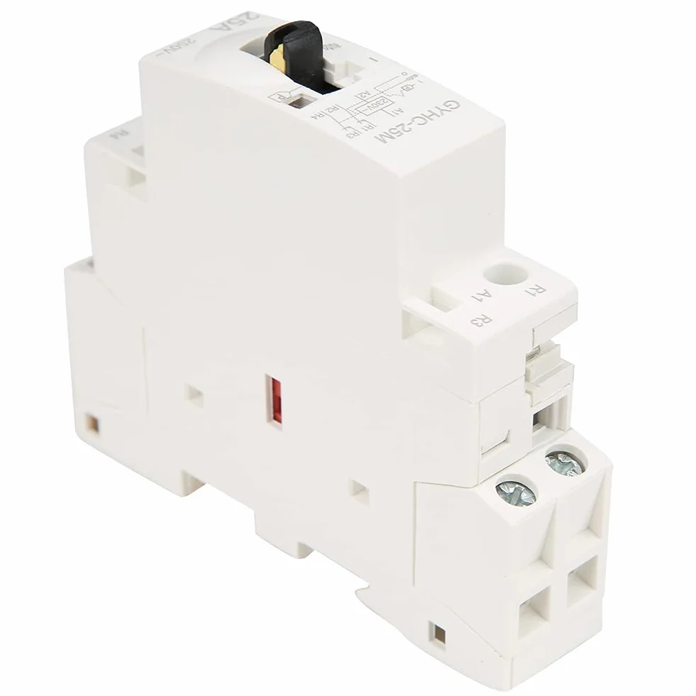 Stycznik AC na szynę DIN 220 V 50 Hz z Ręcznym Przełącznikiem Sterującym, oszczędność Energii, Cicha Praca, Niezawodne Przełączanie do Użytku Domowego (2NC)