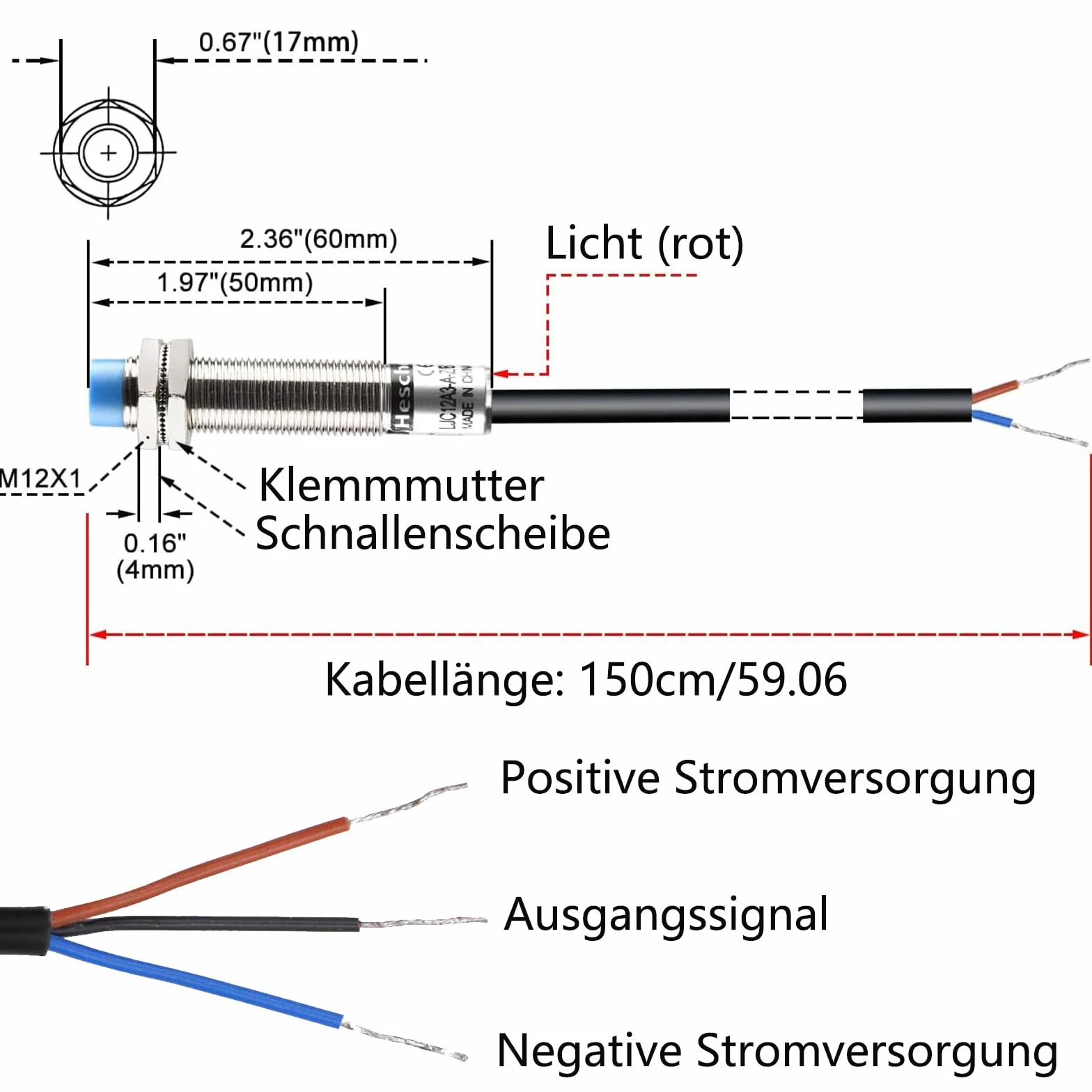 M8 indukcyjny czujnik zbliżeniowy LJ8A3-2-Z/BX 2 mm 12-24 V DC 200 mA NPN 3 przewody