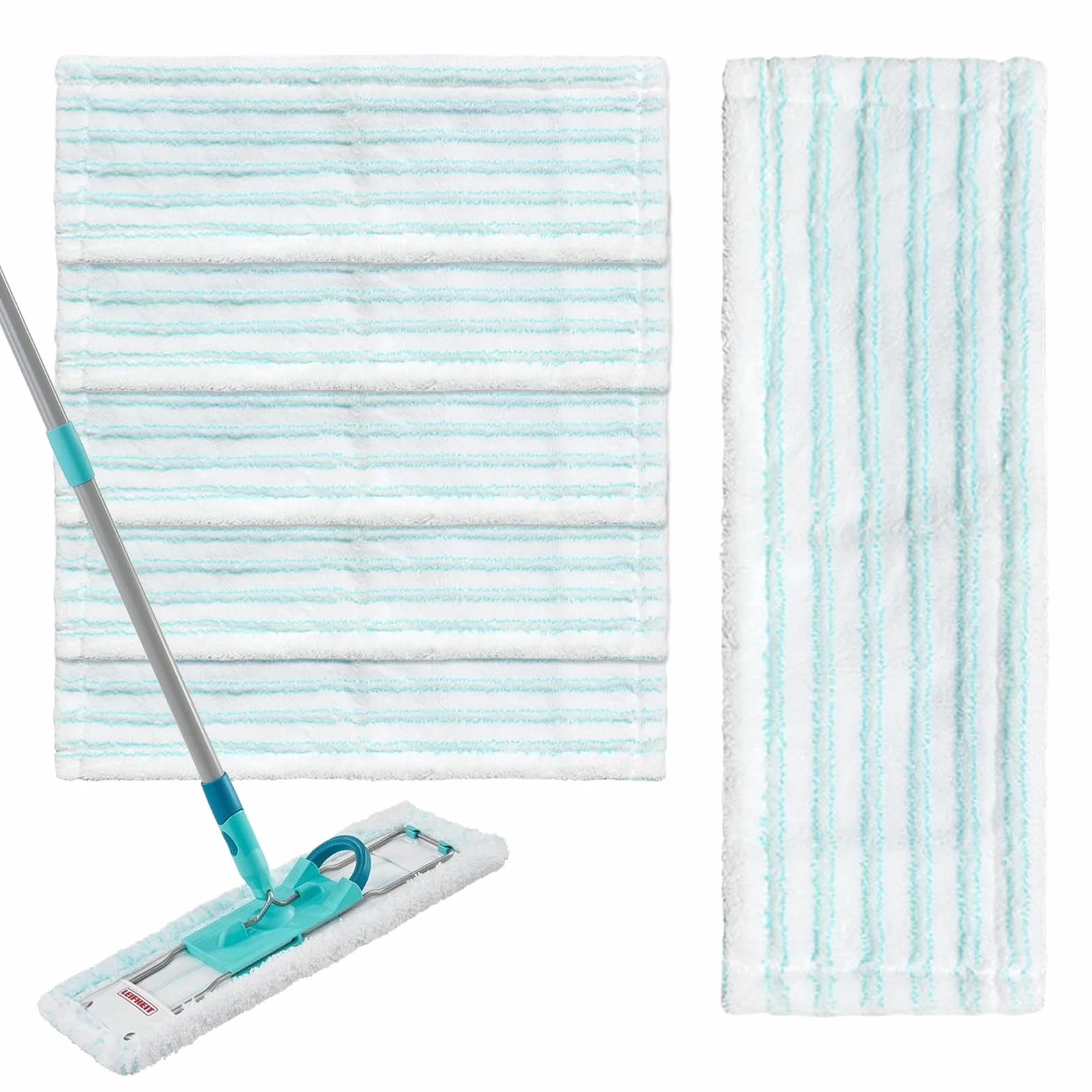 6 wymiennych mopów do Leifheit Clean, 38 x 15 cm, pokrowce zamienne z mikrofibry, czyszczące i chłonne płaskie etui, uniwersalne pokrowce na wszystkie podłogi